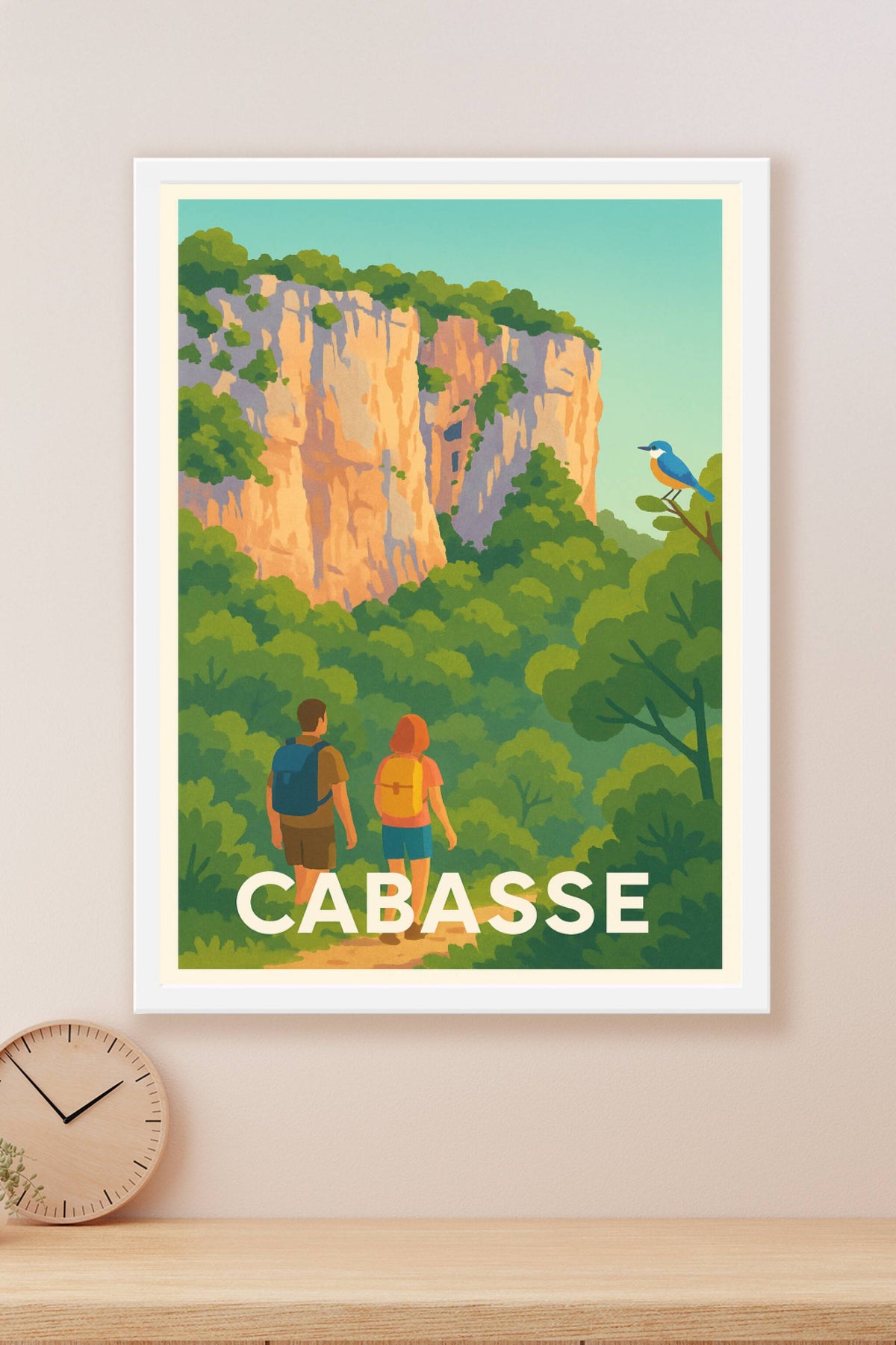 Affiche Cabasse — Évasion naturelle entre falaises et verdure · poster d'art de Cabasse
