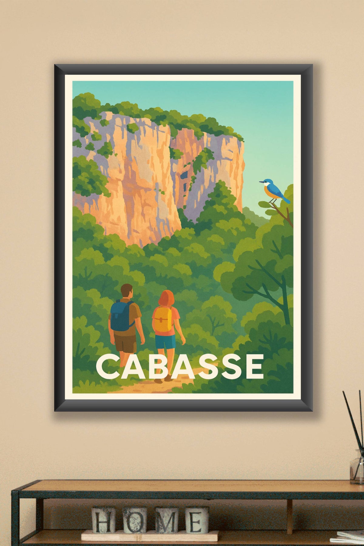 Affiche Cabasse — Évasion naturelle entre falaises et verdure · poster d'art de Cabasse