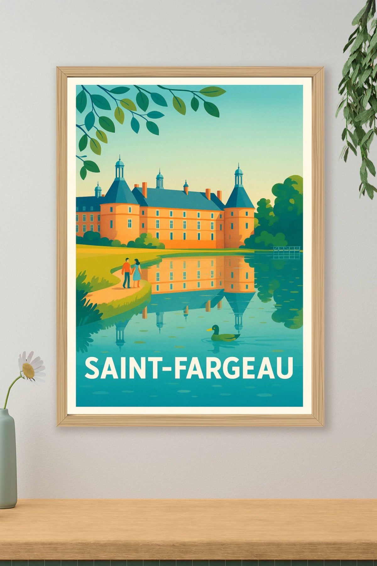 Affiche Saint-Fargeau — Charme et sérénité au château · poster d'art de Saint-Fargeau