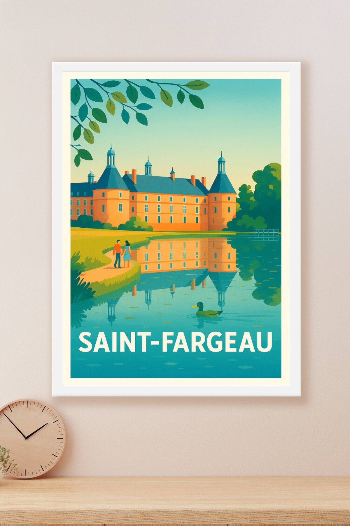 Affiche Saint-Fargeau — Charme et sérénité au château · poster d'art de Saint-Fargeau
