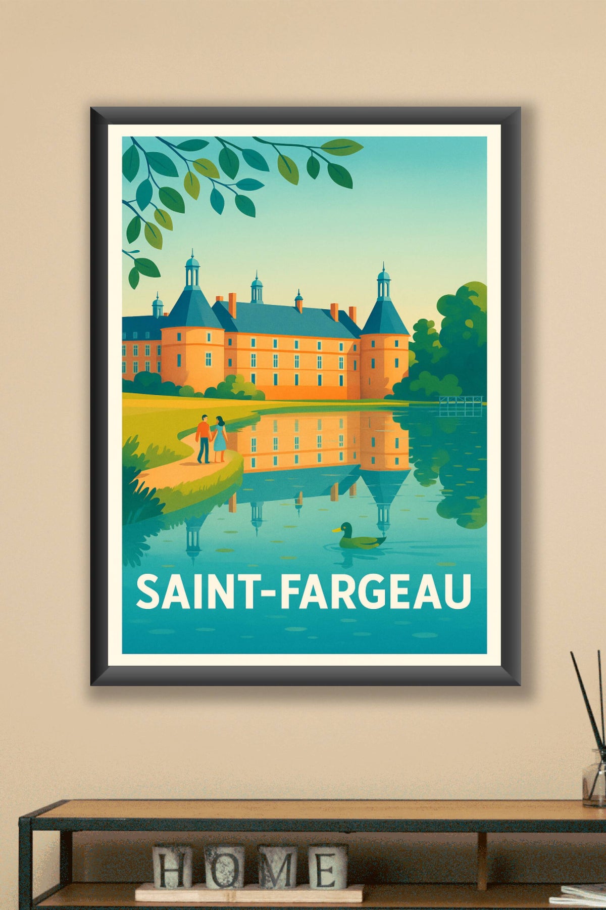 Affiche Saint-Fargeau — Charme et sérénité au château · poster d'art de Saint-Fargeau