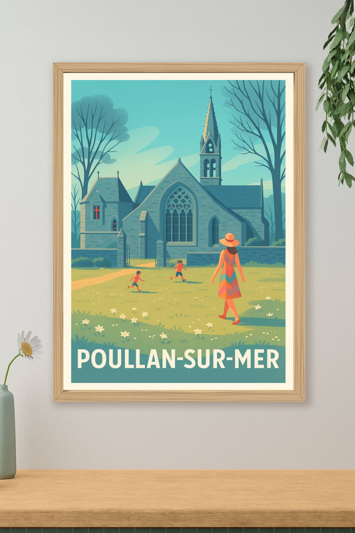 Affiche Poullan-sur-Mer — Tranquillité et charme breton · poster d'art de Poullan-sur-Mer