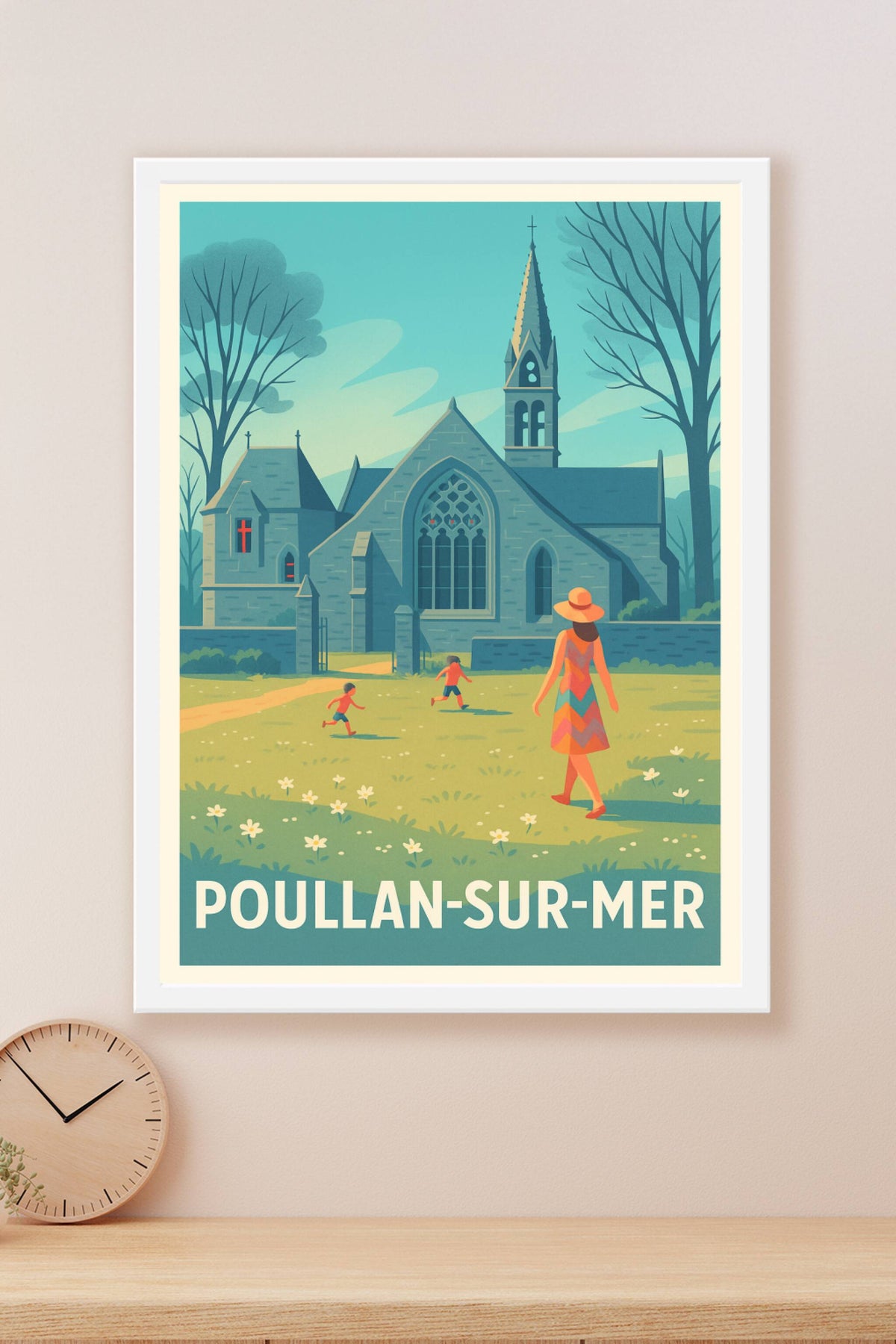 Affiche Poullan-sur-Mer — Tranquillité et charme breton · poster d'art de Poullan-sur-Mer