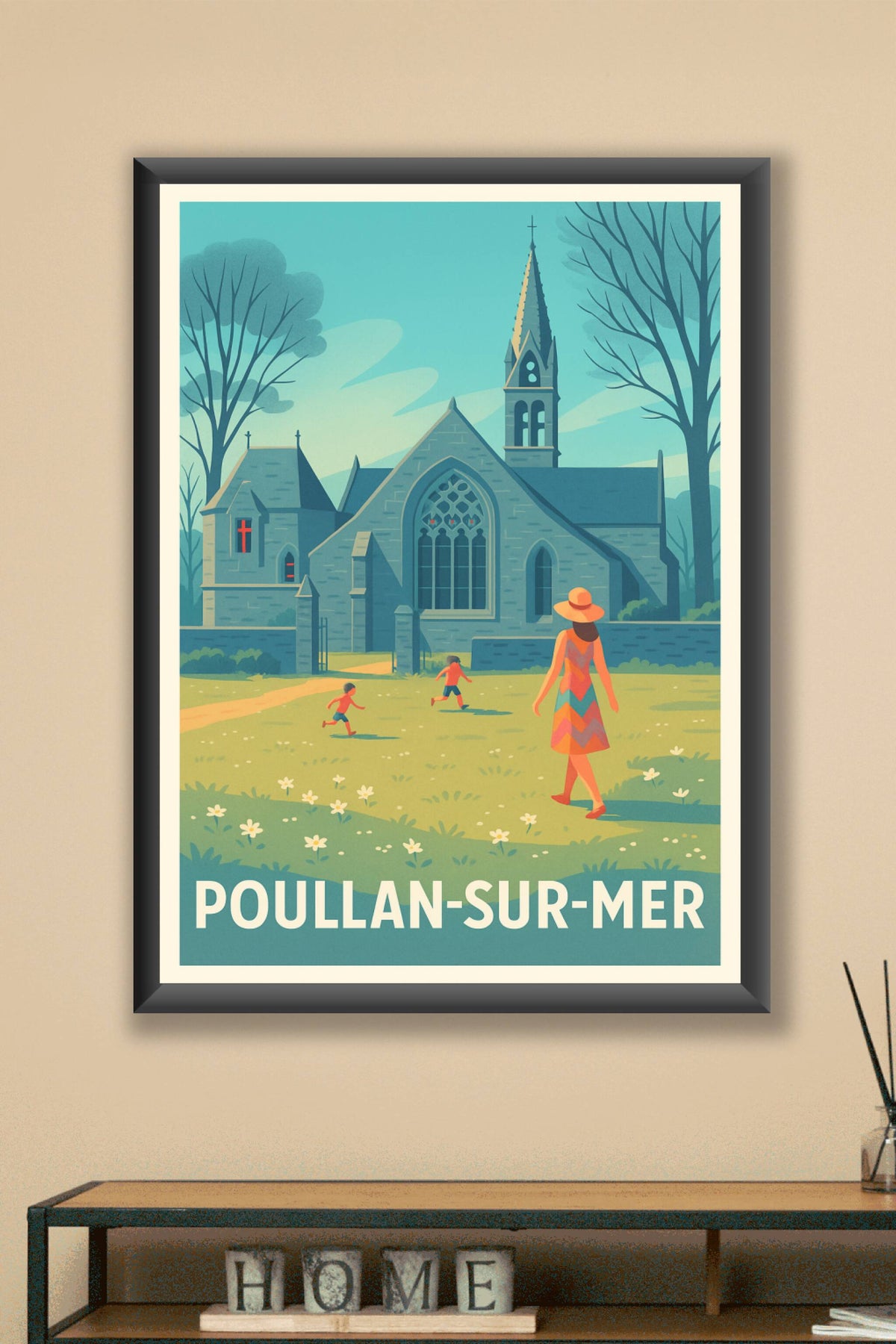 Affiche Poullan-sur-Mer — Tranquillité et charme breton · poster d'art de Poullan-sur-Mer