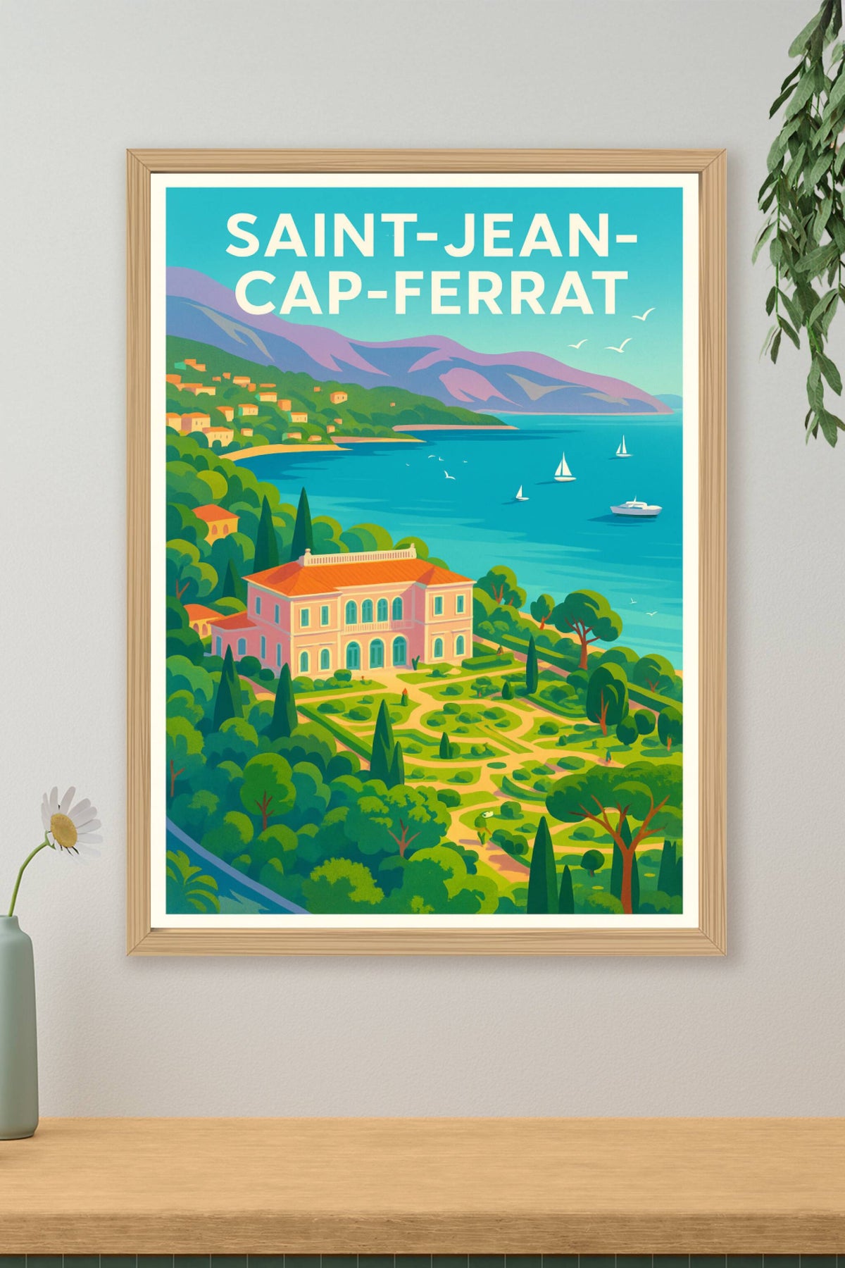 Affiche Saint-Jean-Cap-Ferrat — Évasion méditerranéenne en affiches · poster d'art de Saint-Jean-Cap-Ferrat