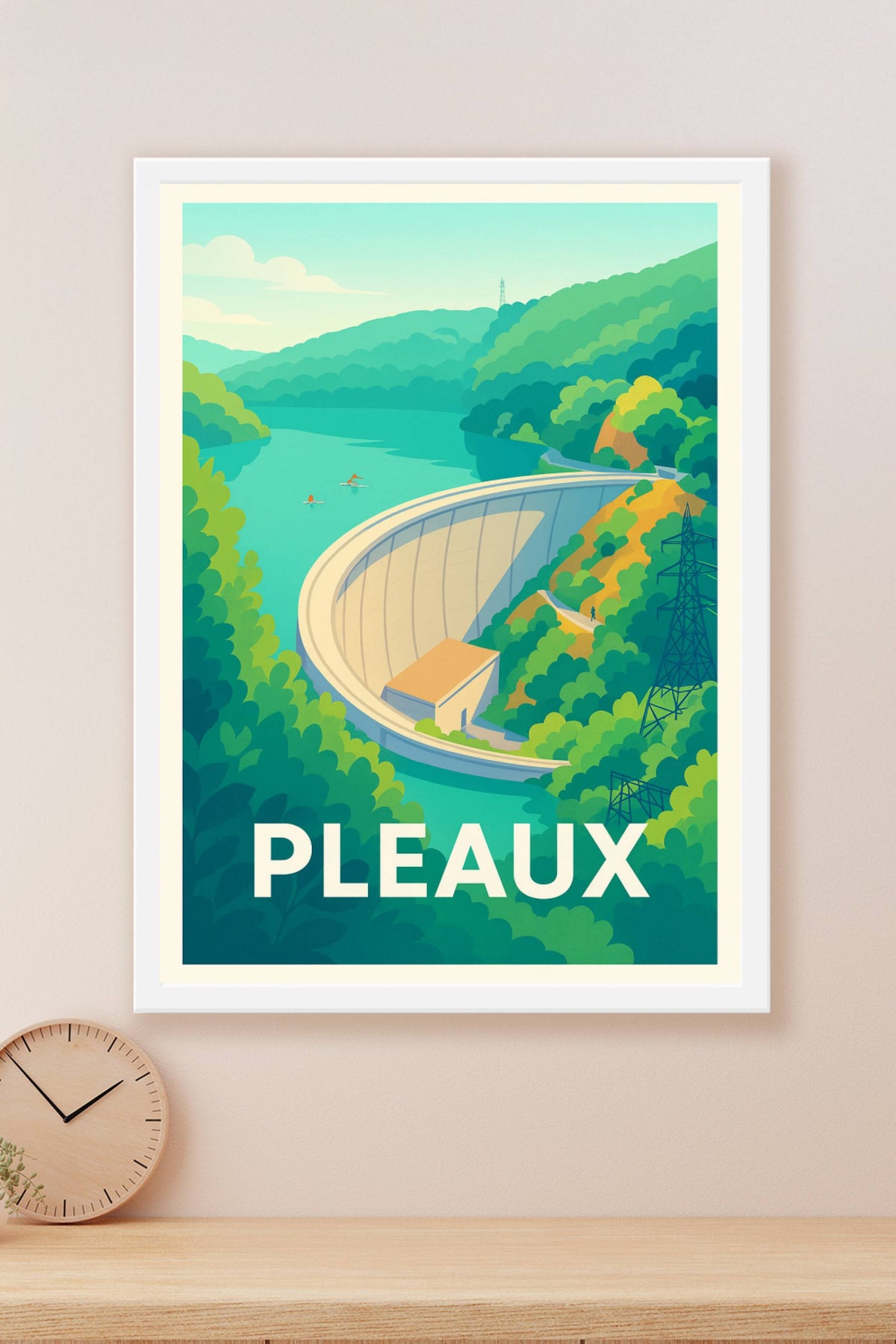 Affiche Pleaux — Harmonie entre nature et architecture · poster d'art de Pleaux