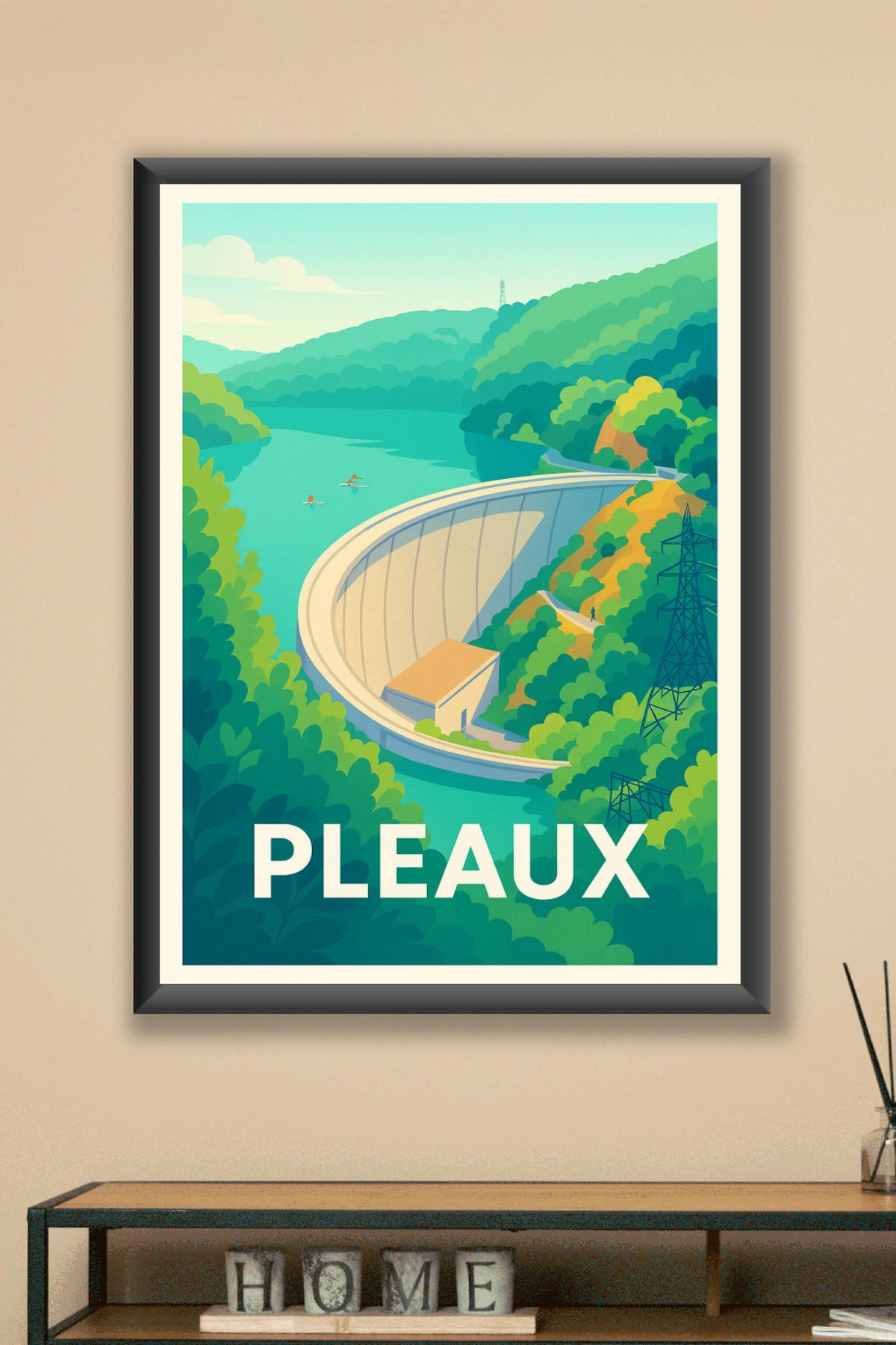 Affiche Pleaux — Harmonie entre nature et architecture · poster d'art de Pleaux