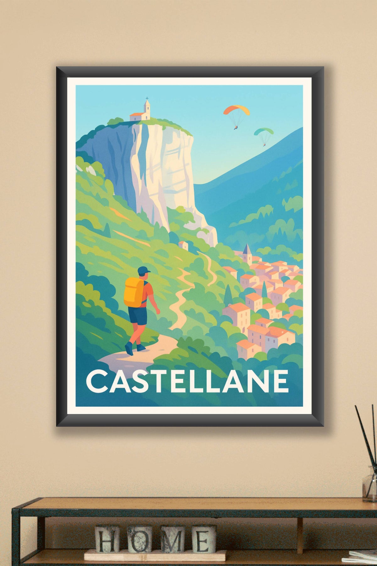 Affiche Castellane — Évasion et nature grandeur Alpes-de-Haute-Provence · poster d'art de Castellane