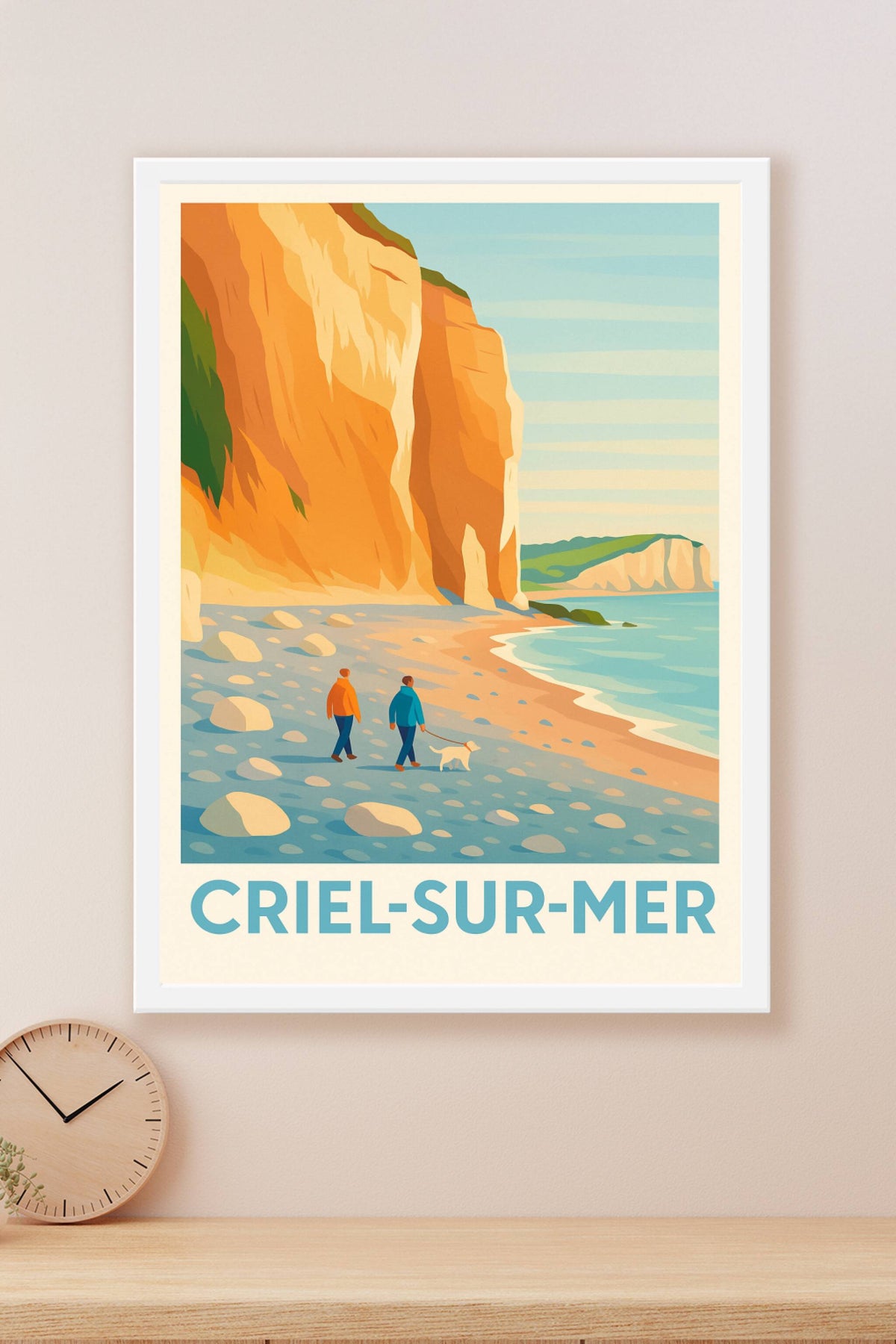 Affiche Criel-sur-Mer — Promenade au pied des falaises impressionnantes · poster d'art de Criel-sur-Mer