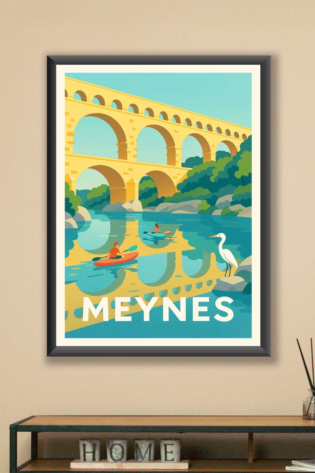 Affiche Meynes — Sérénité au fil de l'eau · poster d'art de Meynes