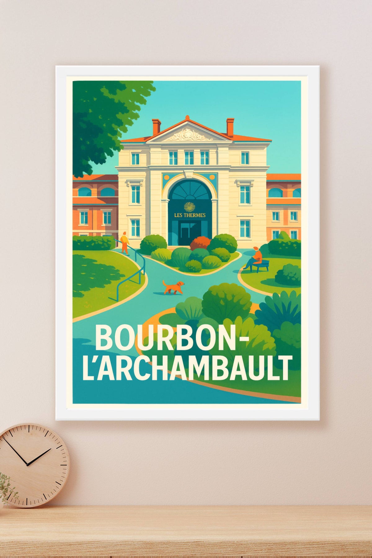 Affiche Bourbon-l'Archambault — L'élégance thermale à portée de main · poster d'art de Bourbon-l'Archambault