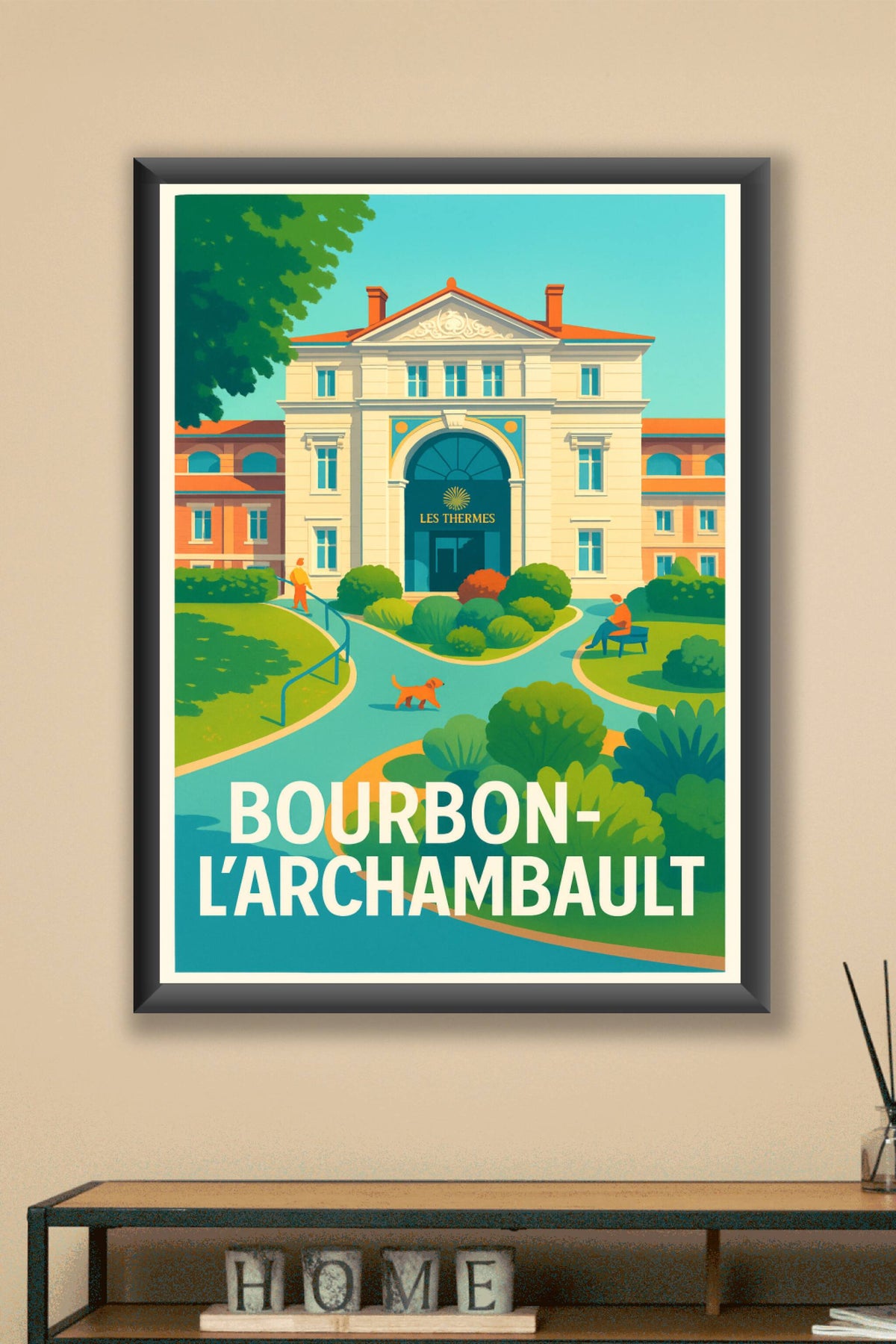 Affiche Bourbon-l'Archambault — L'élégance thermale à portée de main · poster d'art de Bourbon-l'Archambault