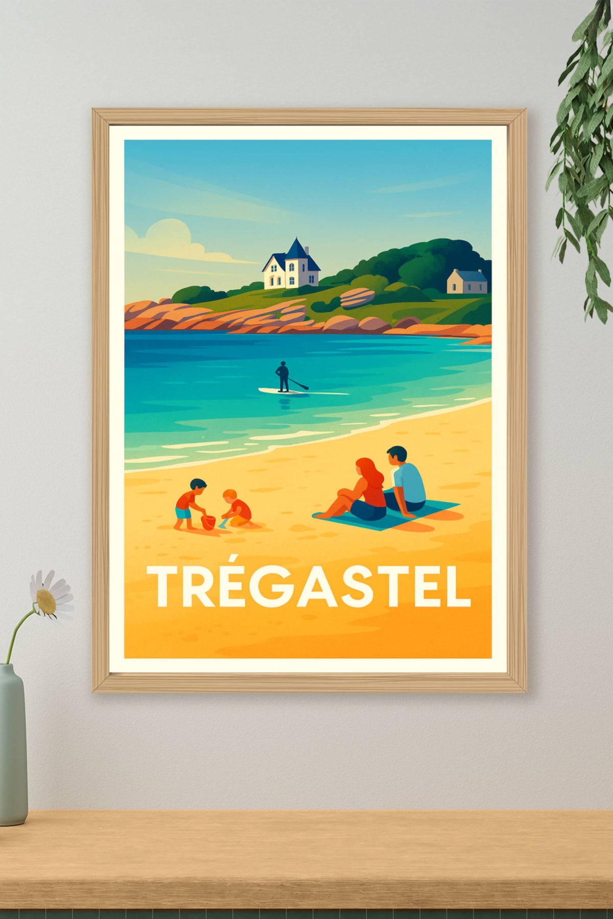 Affiche Trégastel — L'évasion côtière en Bretagne · poster d'art de Trégastel
