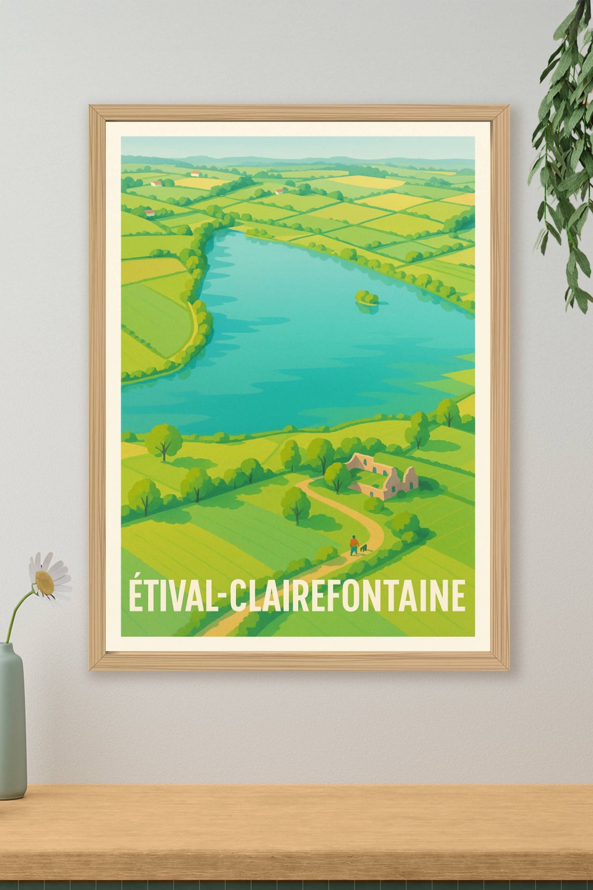 Affiche Étival-Clairefontaine — Havre de verdure et sérénité · poster d'art de Étival-Clairefontaine