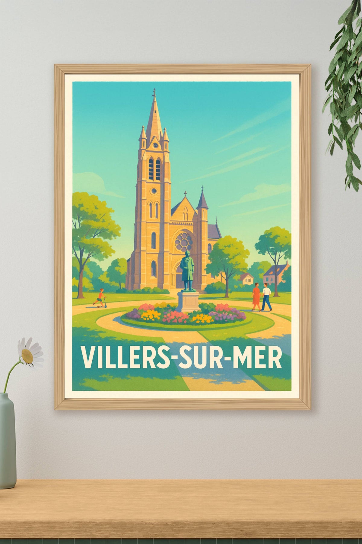 Affiche Villers-sur-Mer — Charme et sérénité au cœur de la ville · poster d'art de Villers-sur-Mer