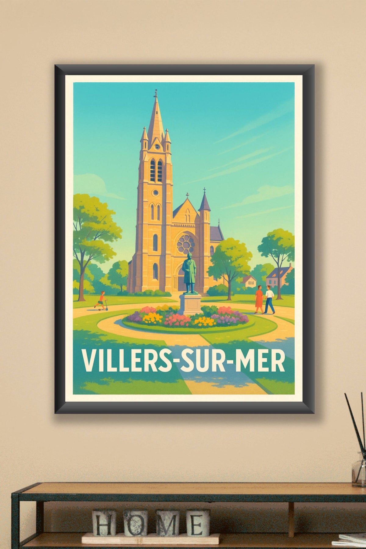 Affiche Villers-sur-Mer — Charme et sérénité au cœur de la ville · poster d'art de Villers-sur-Mer