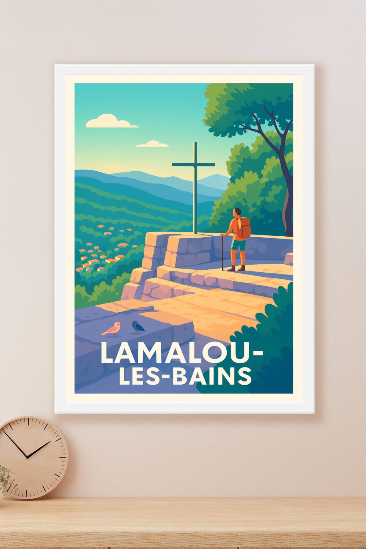 Affiche Lamalou-les-Bains — Évasion nature et sérénité · poster d'art de Lamalou-les-Bains