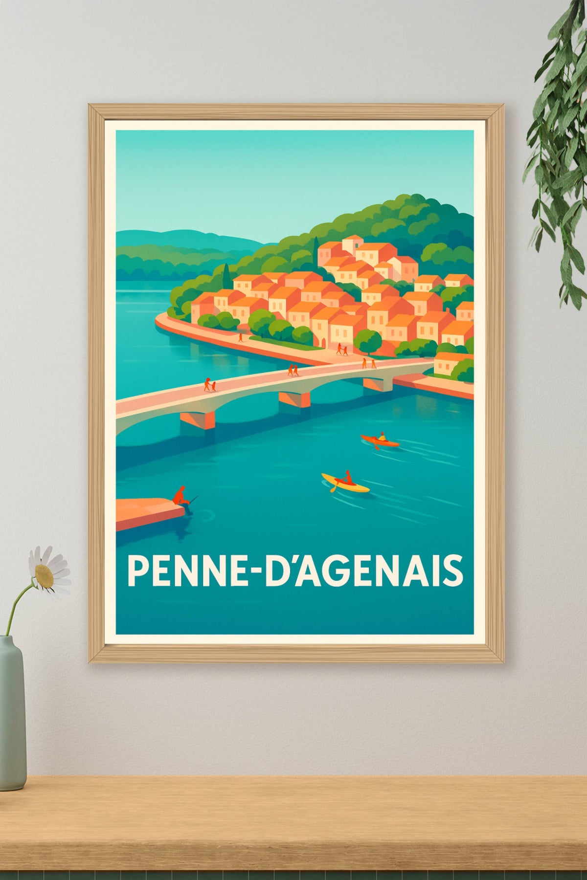 Affiche Penne-d'Agenais — Charme fluvial et village pittoresque · poster d'art de Penne-d'Agenais