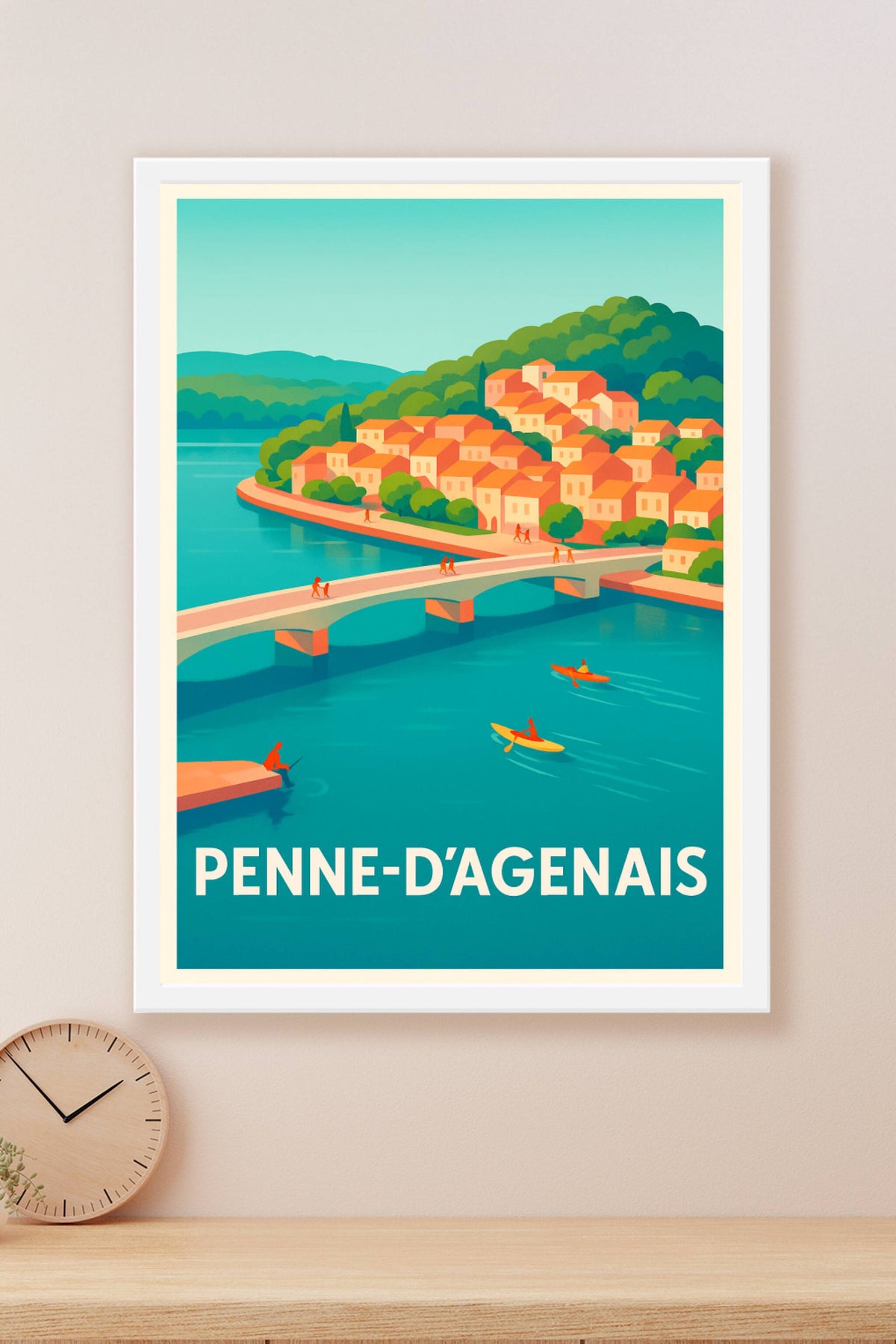 Affiche Penne-d'Agenais — Charme fluvial et village pittoresque · poster d'art de Penne-d'Agenais