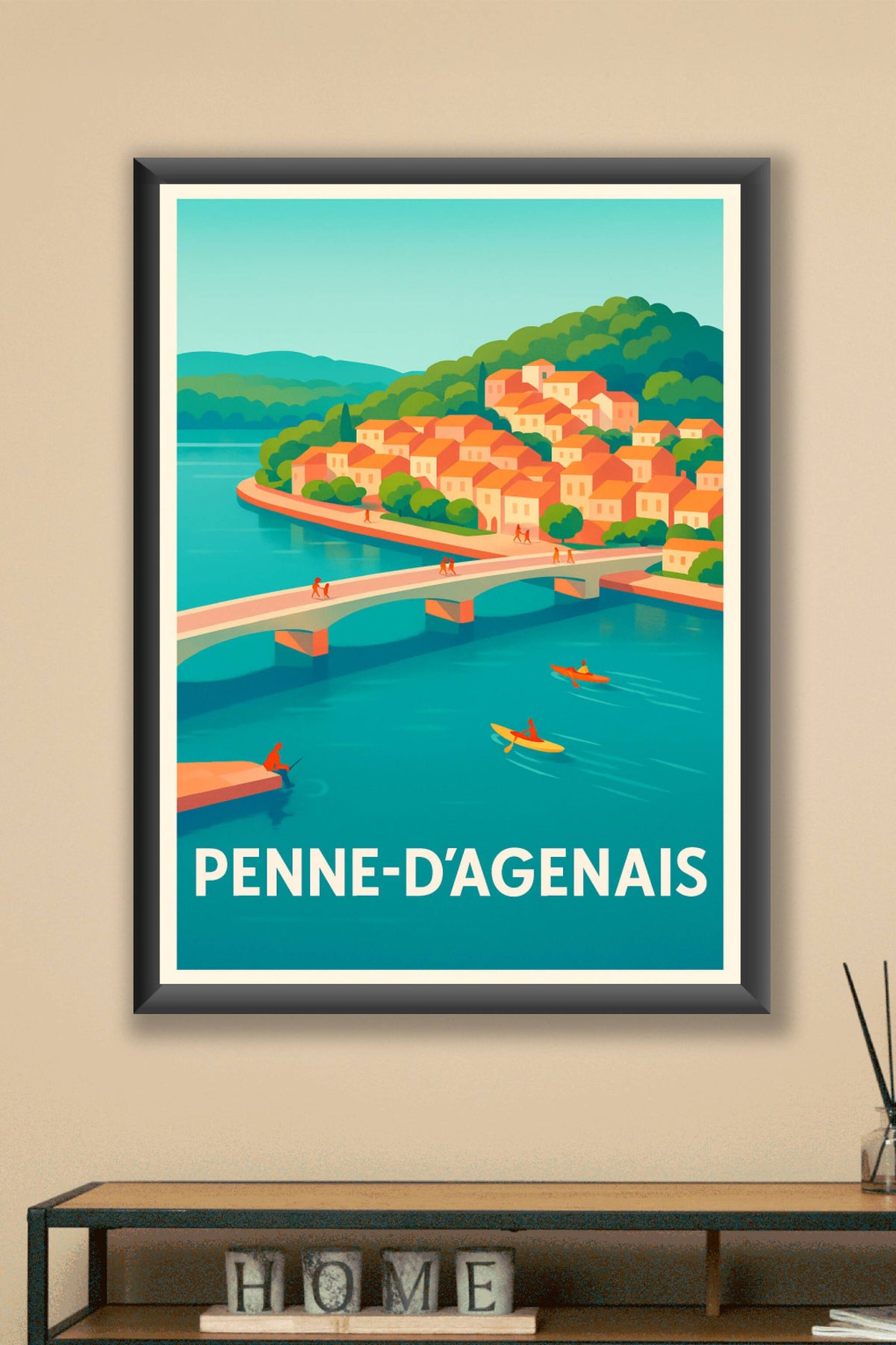 Affiche Penne-d'Agenais — Charme fluvial et village pittoresque · poster d'art de Penne-d'Agenais