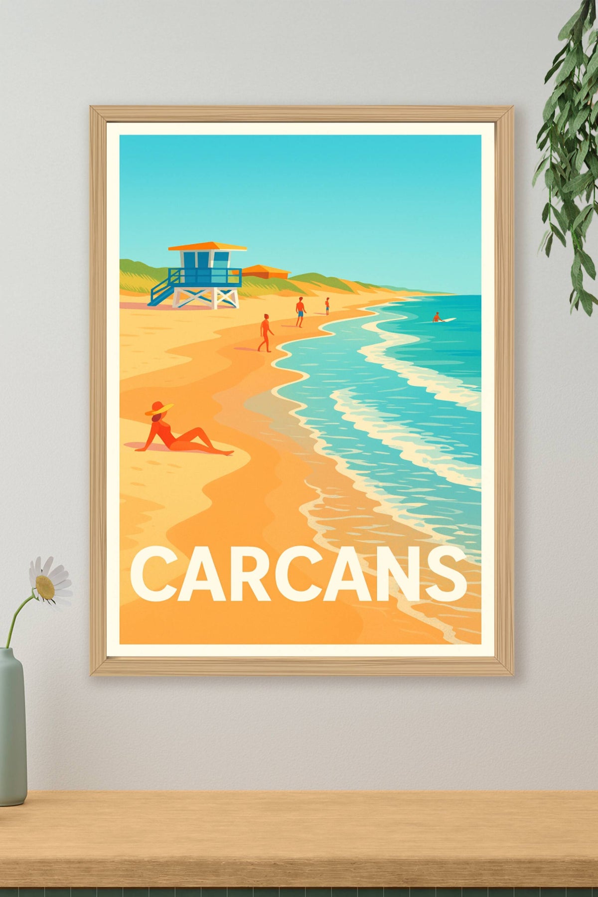 Affiche Carcans — Évasion balnéaire en bord de mer · poster d'art de Carcans