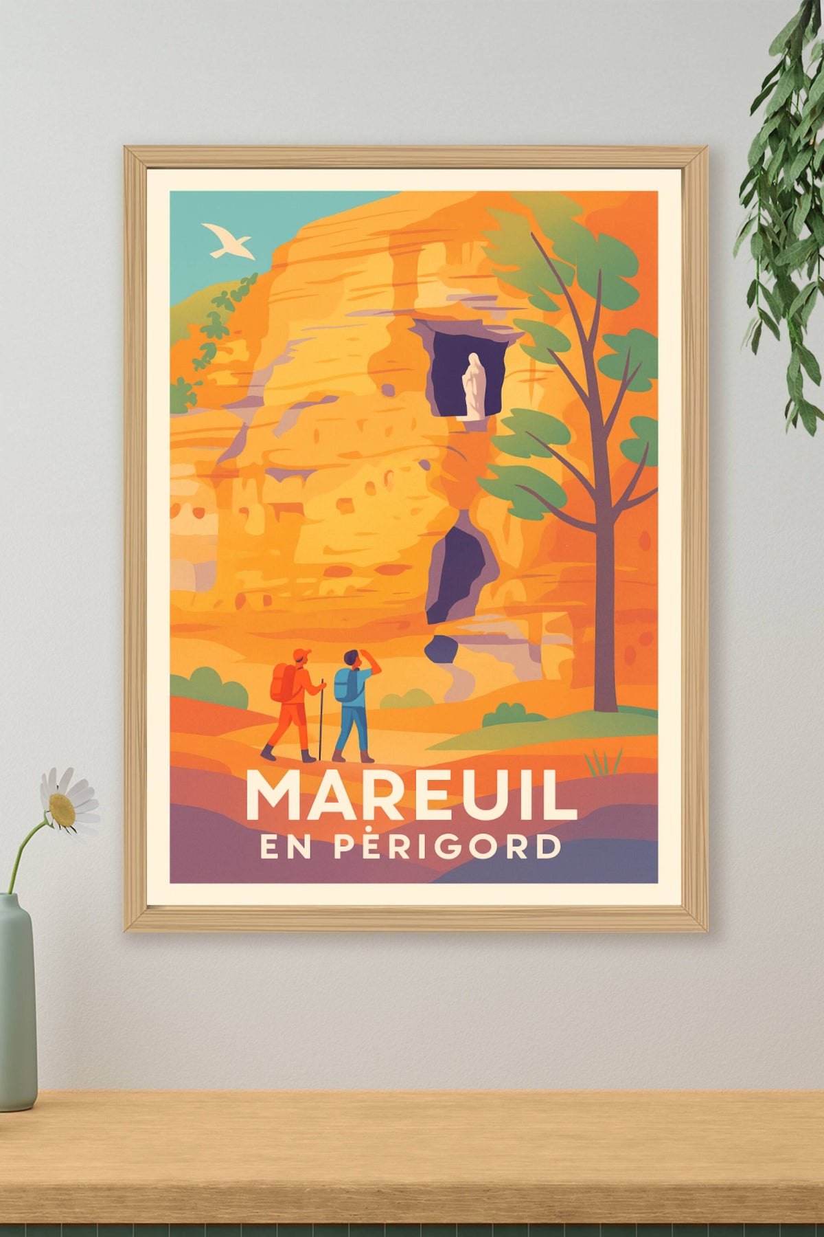Affiche Mareuil en Périgord — Une escapade nature et patrimoine · poster d'art de Mareuil en Périgord