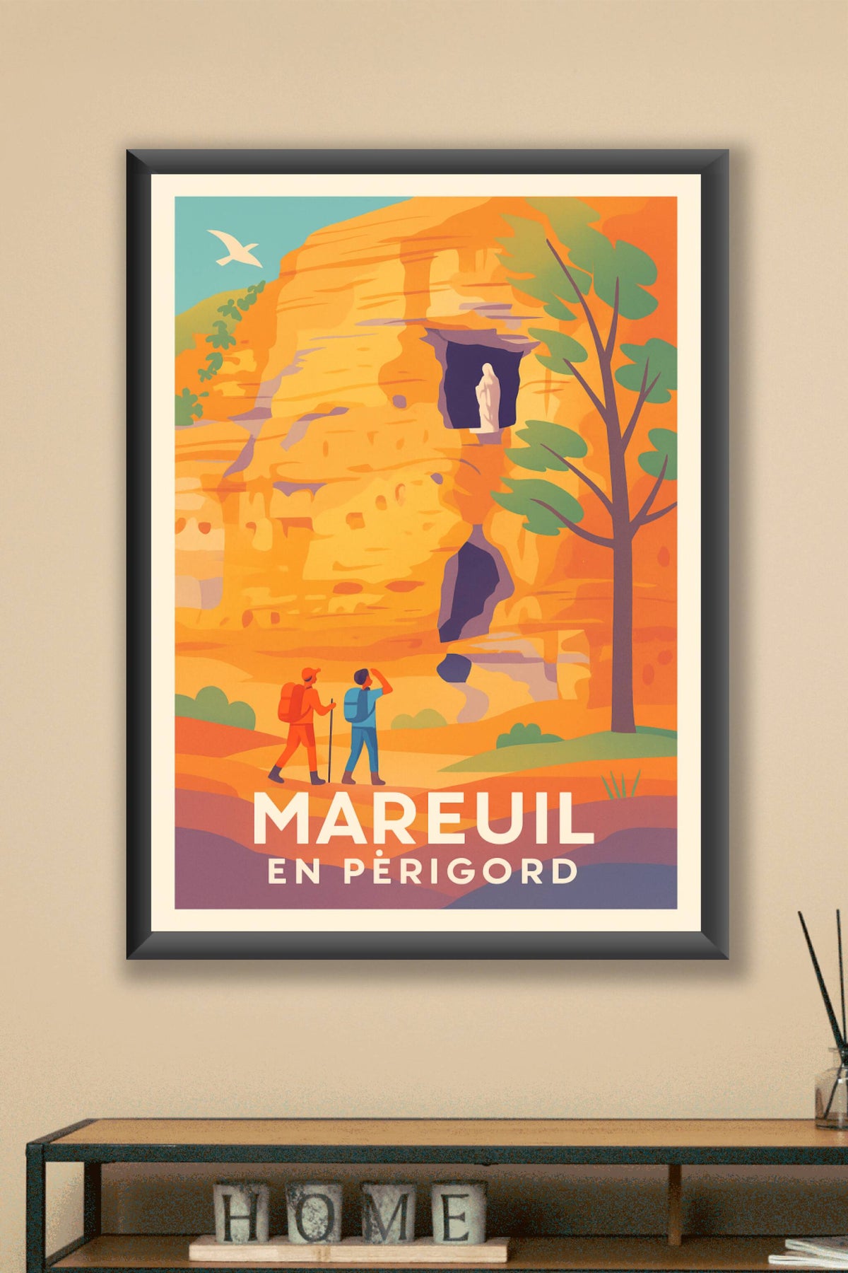 Affiche Mareuil en Périgord — Une escapade nature et patrimoine · poster d'art de Mareuil en Périgord