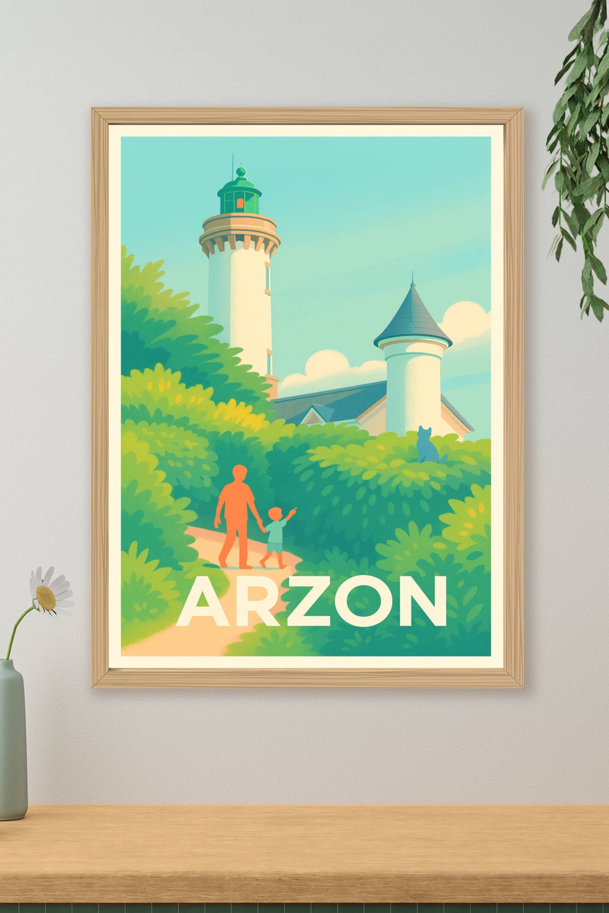 Affiche Arzon — Balade au bord du phare enchanteur · poster d'art de Arzon