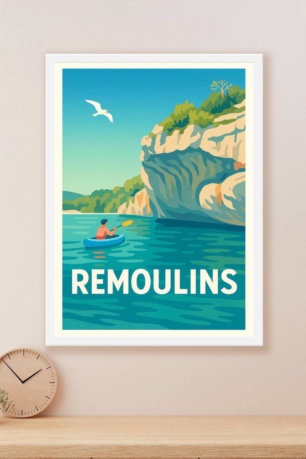 Affiche Remoulins — Évasion Nature et Aventure en Canoë · poster d'art de Remoulins