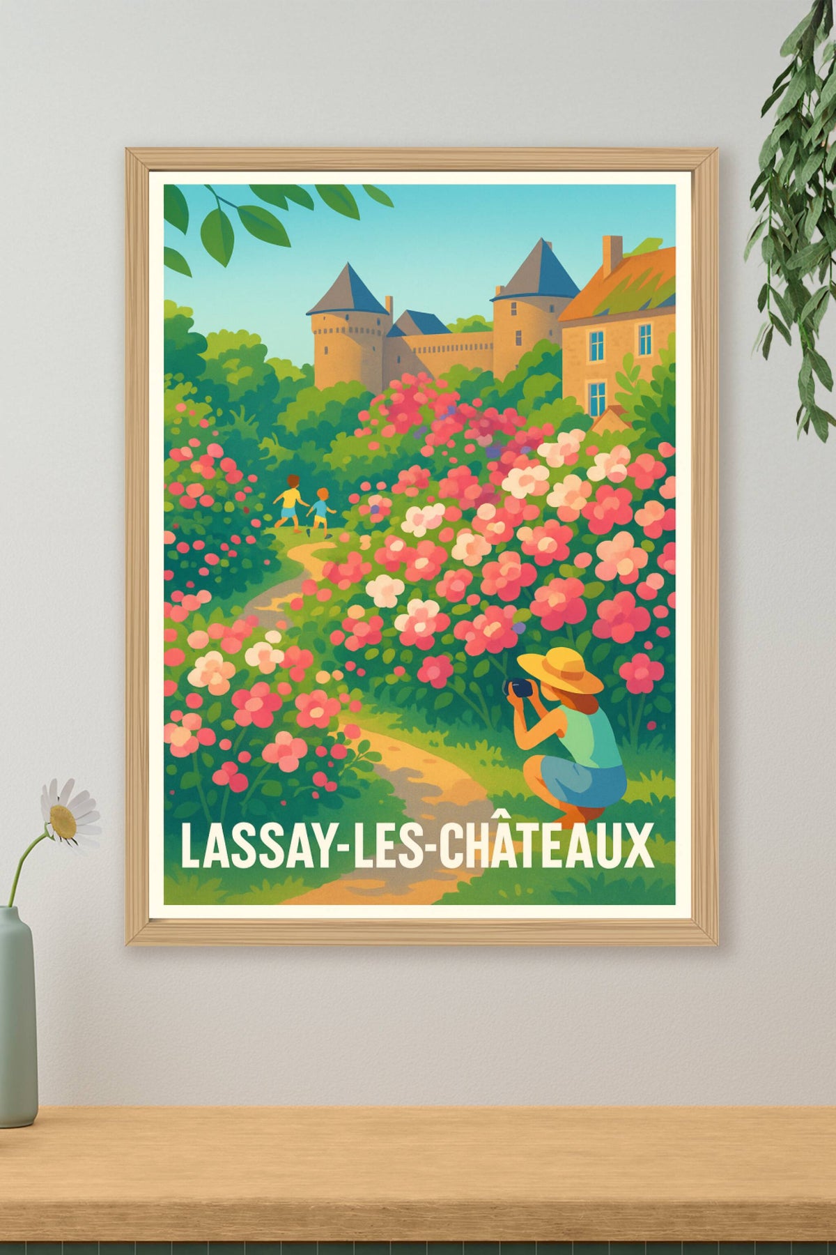 Affiche Lassay-les-Châteaux — Un havre de paix fleurissant · poster d'art de Lassay-les-Châteaux