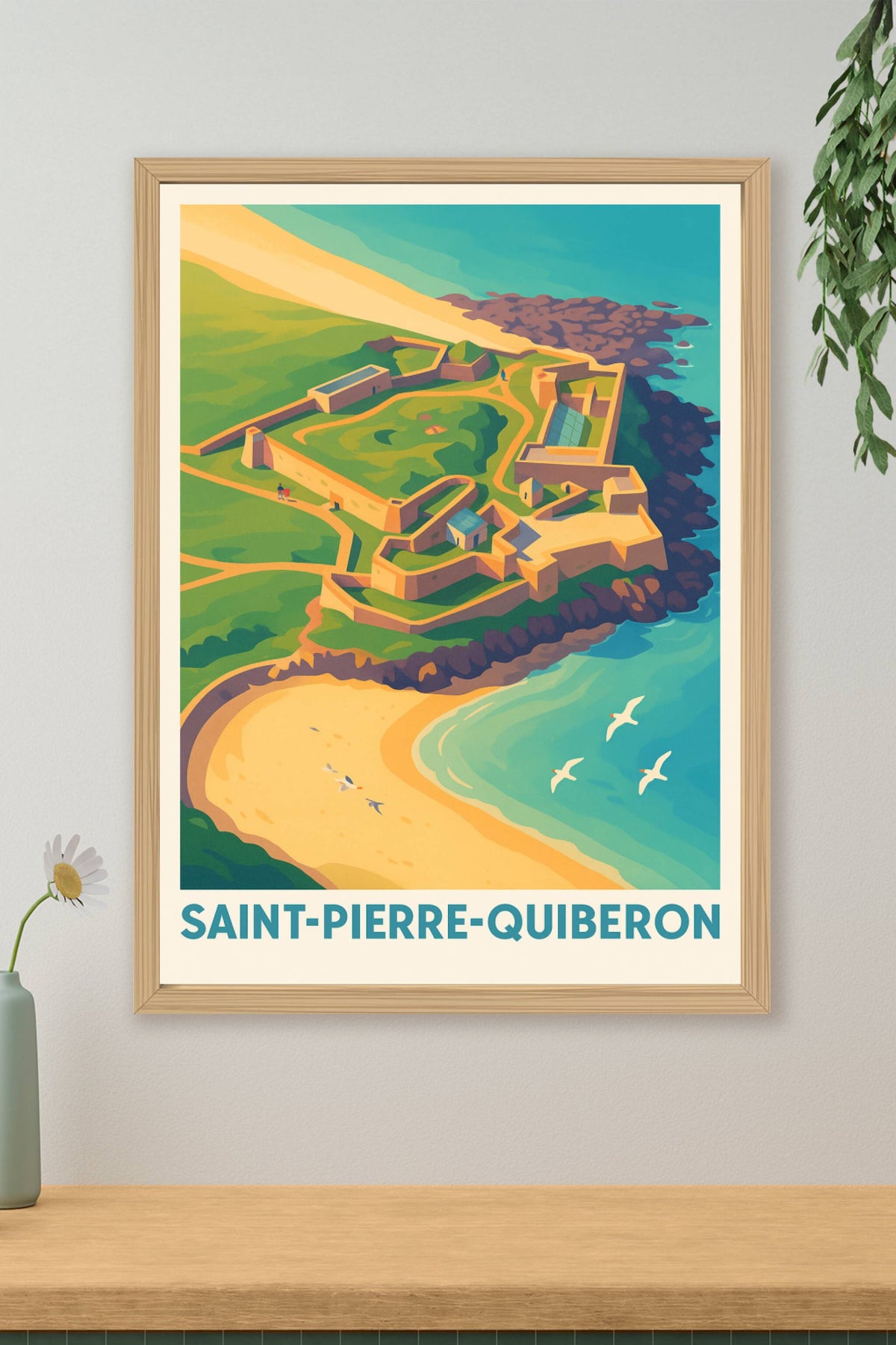 Affiche Saint-Pierre-Quiberon — Charme côtier et fortifications historiques · poster d'art de Saint-Pierre-Quiberon