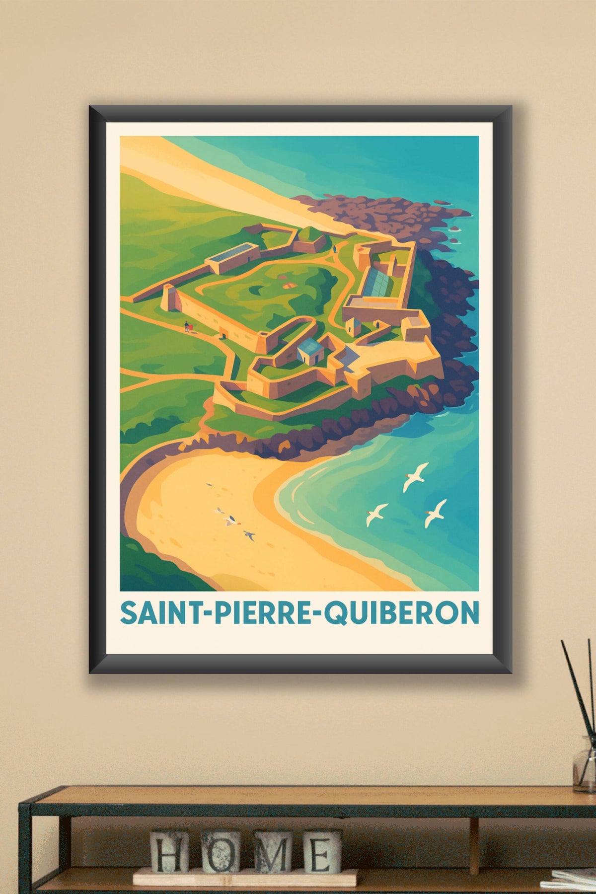 Affiche Saint-Pierre-Quiberon — Charme côtier et fortifications historiques · poster d'art de Saint-Pierre-Quiberon
