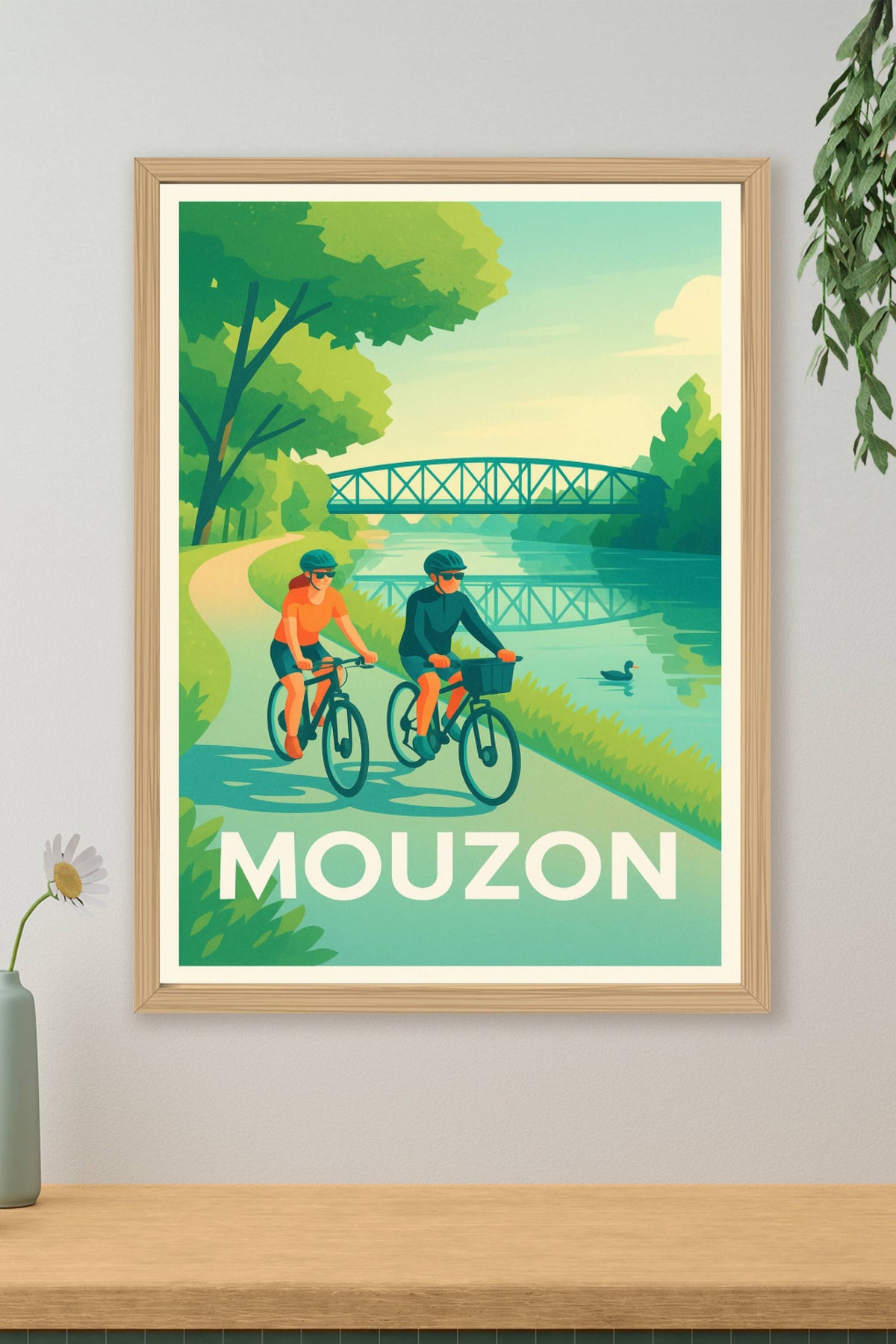 Affiche Mouzon — Balade tranquille au fil de l'eau · poster d'art de Mouzon