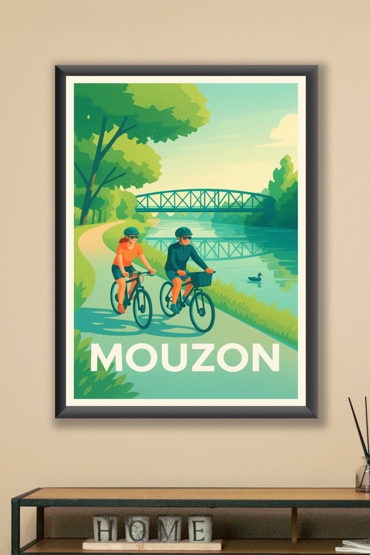 Affiche Mouzon — Balade tranquille au fil de l'eau · poster d'art de Mouzon