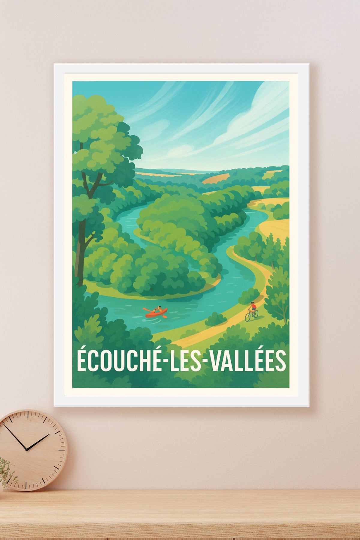 Affiche Écouché-les-Vallées — Évasion nature au fil de l'eau · poster d'art de Écouché-les-Vallées
