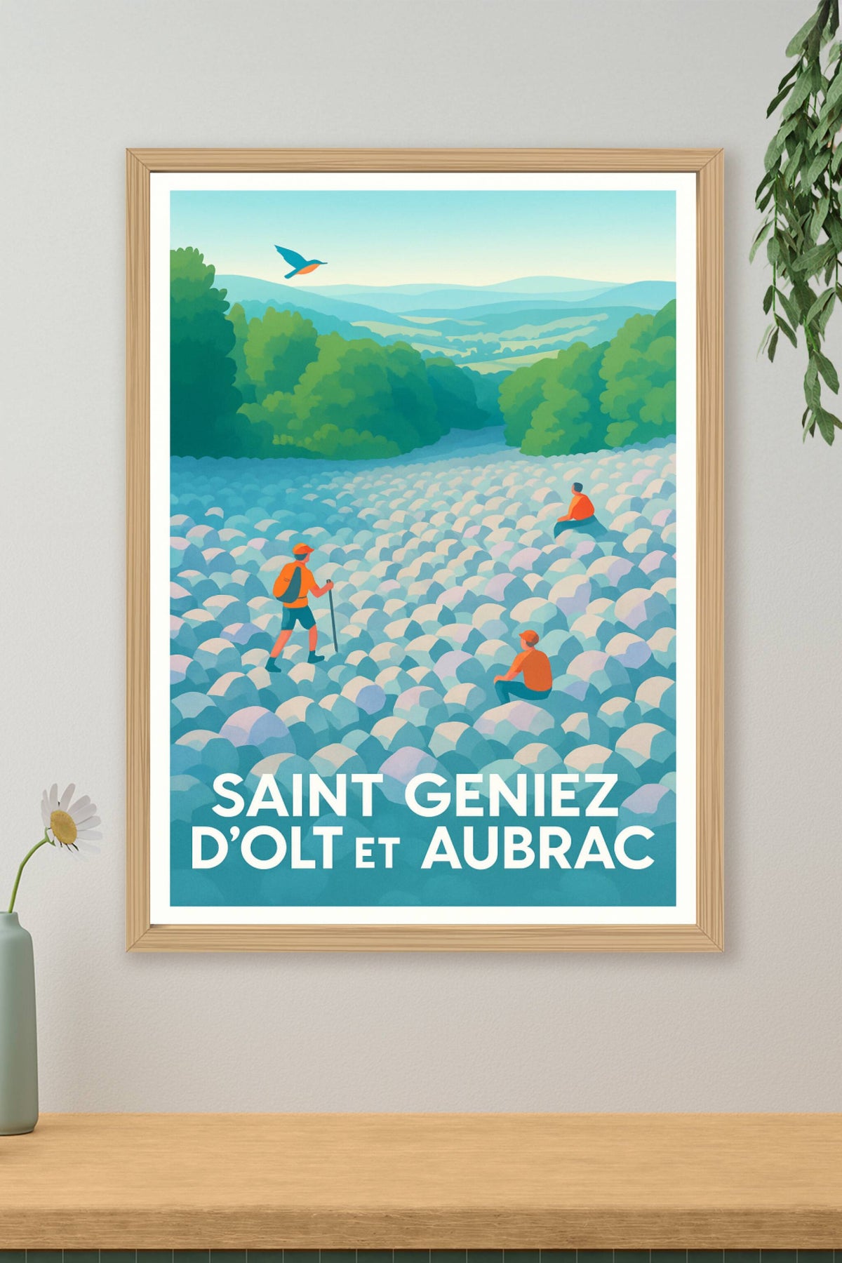 Affiche Saint Geniez d'Olt et Aubrac — Nature et Randonnée en Plein Cœur · poster d'art de Saint Geniez d'Olt et Aubrac