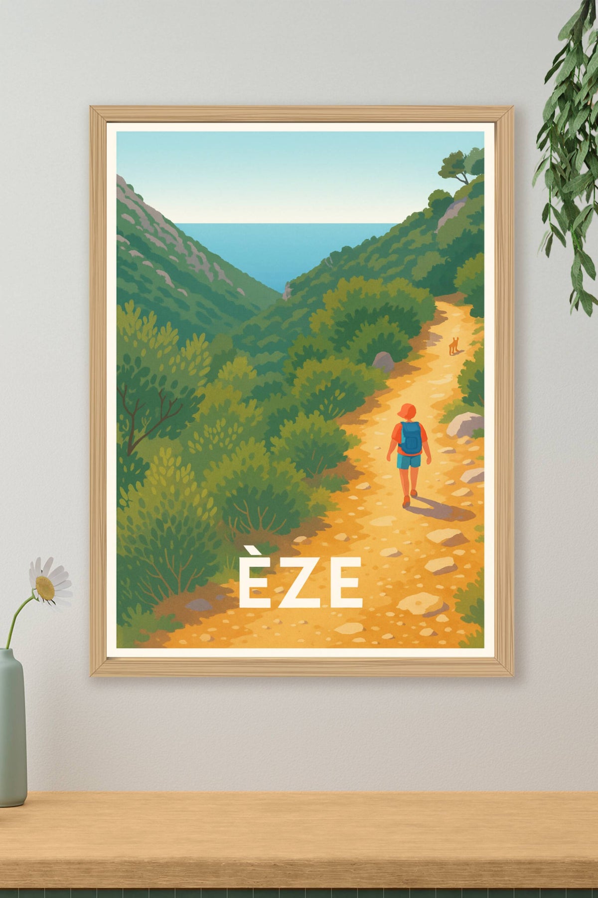 Affiche Èze — Randonnée au cœur de la nature méditerranéenne · poster d'art de Èze