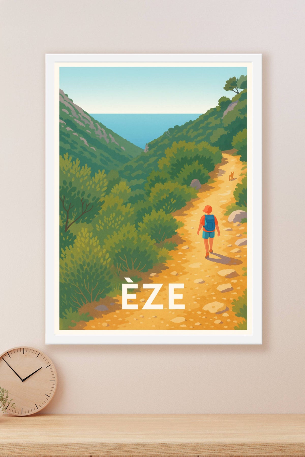 Affiche Èze — Randonnée au cœur de la nature méditerranéenne · poster d'art de Èze