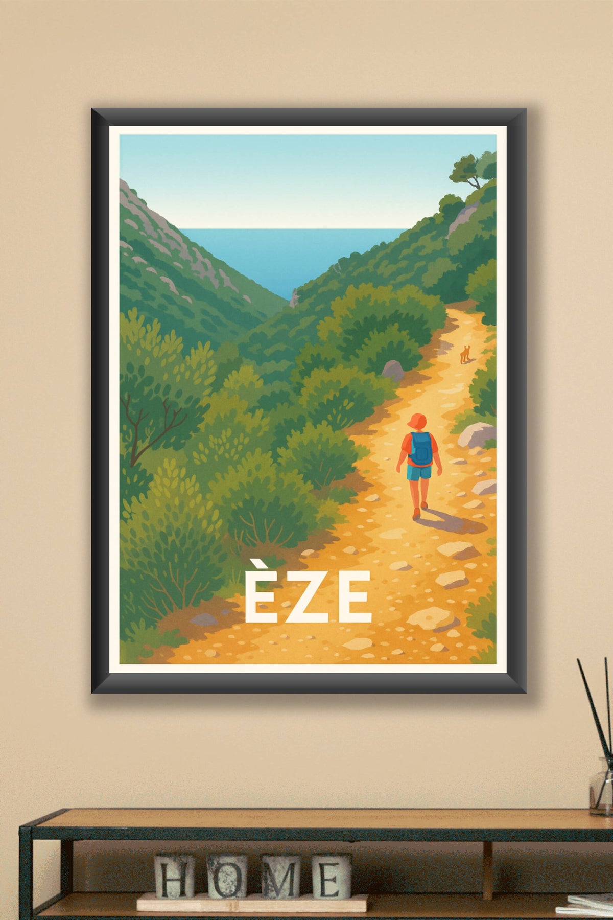 Affiche Èze — Randonnée au cœur de la nature méditerranéenne · poster d'art de Èze