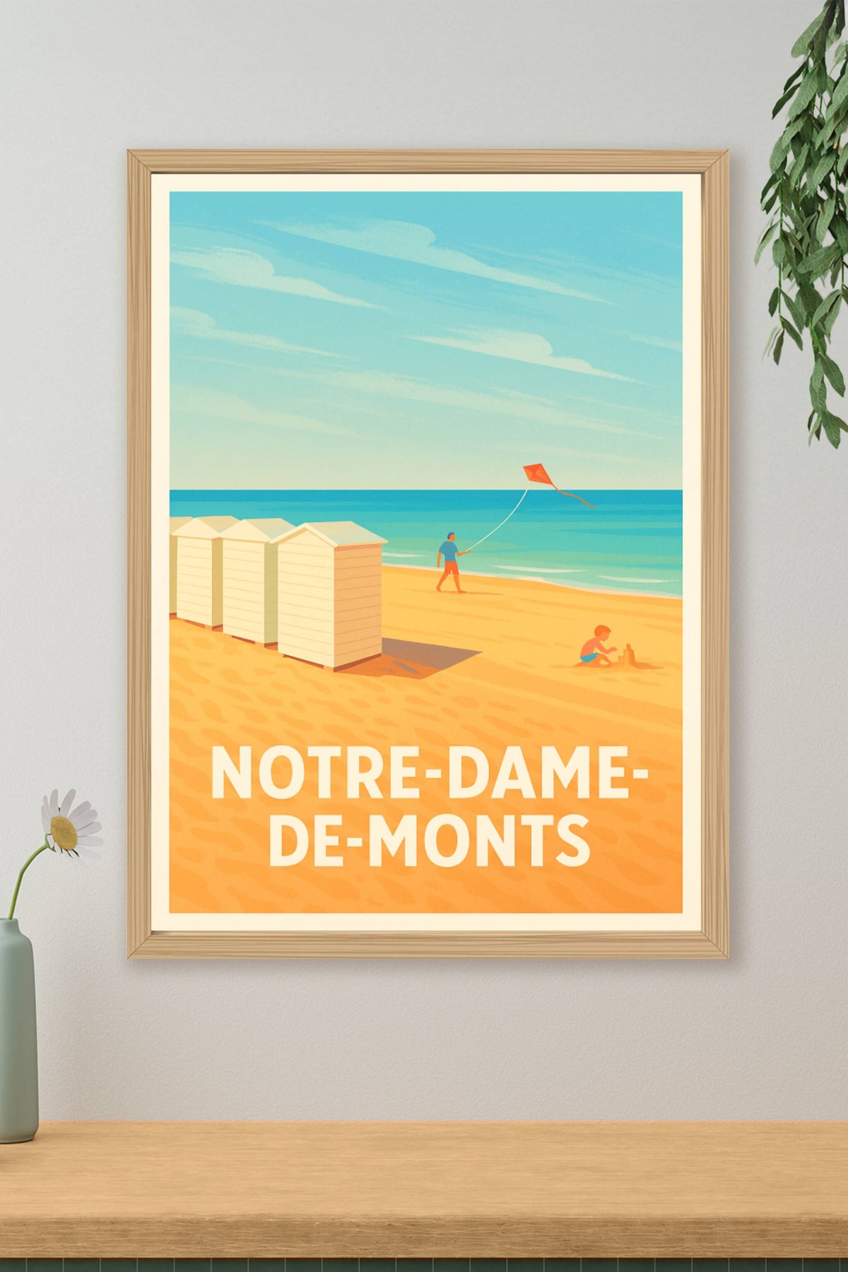 Affiche Notre-Dame-de-Monts — Douceur et détente en bord de mer · poster d'art de Notre-Dame-de-Monts