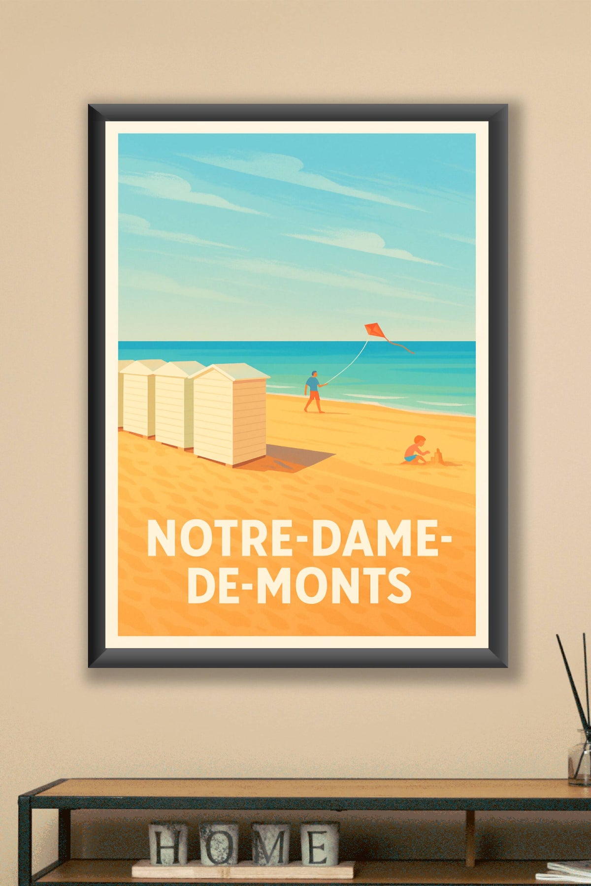 Affiche Notre-Dame-de-Monts — Douceur et détente en bord de mer · poster d'art de Notre-Dame-de-Monts