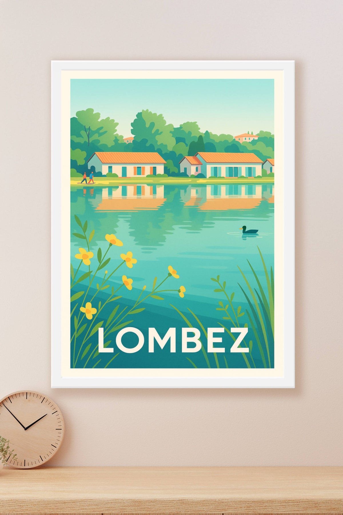 Affiche Lombez — Sérénité au bord de l'eau · poster d'art de Lombez