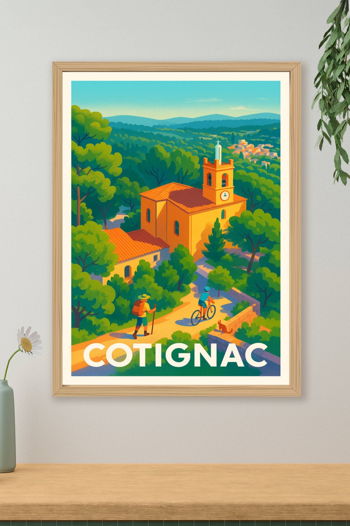 Affiche Cotignac — Charme Provençal et nature préservée · poster d'art de Cotignac