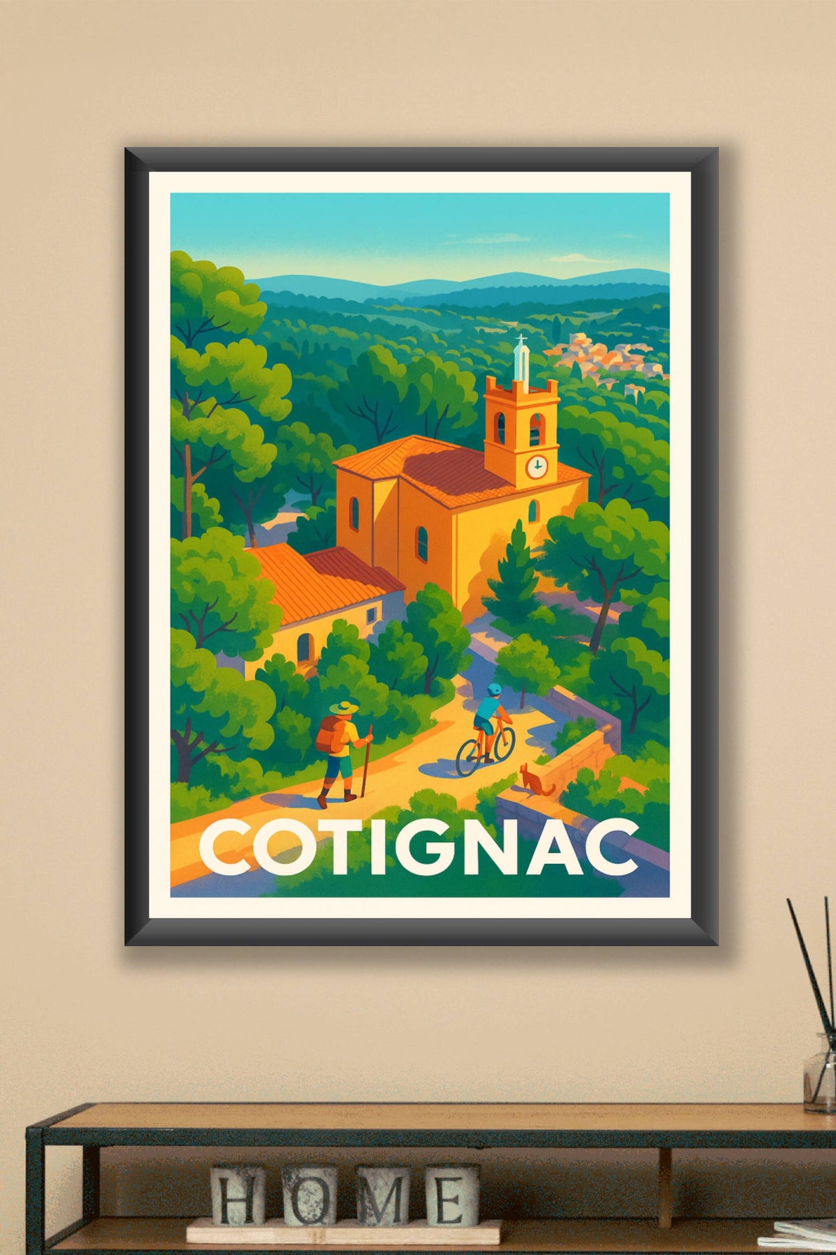 Affiche Cotignac — Charme Provençal et nature préservée · poster d'art de Cotignac