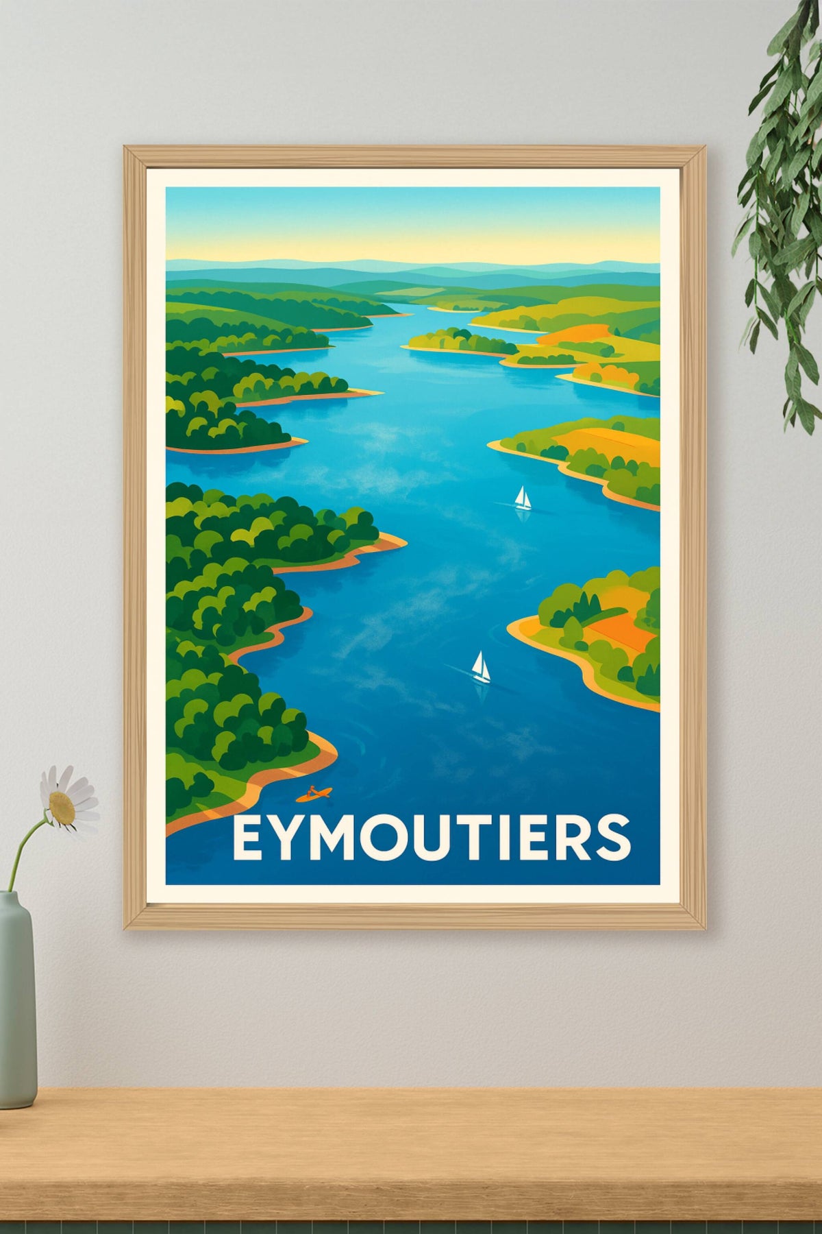 Affiche Eymoutiers — Plongez au cœur d'une nature apaisante · poster d'art de Eymoutiers