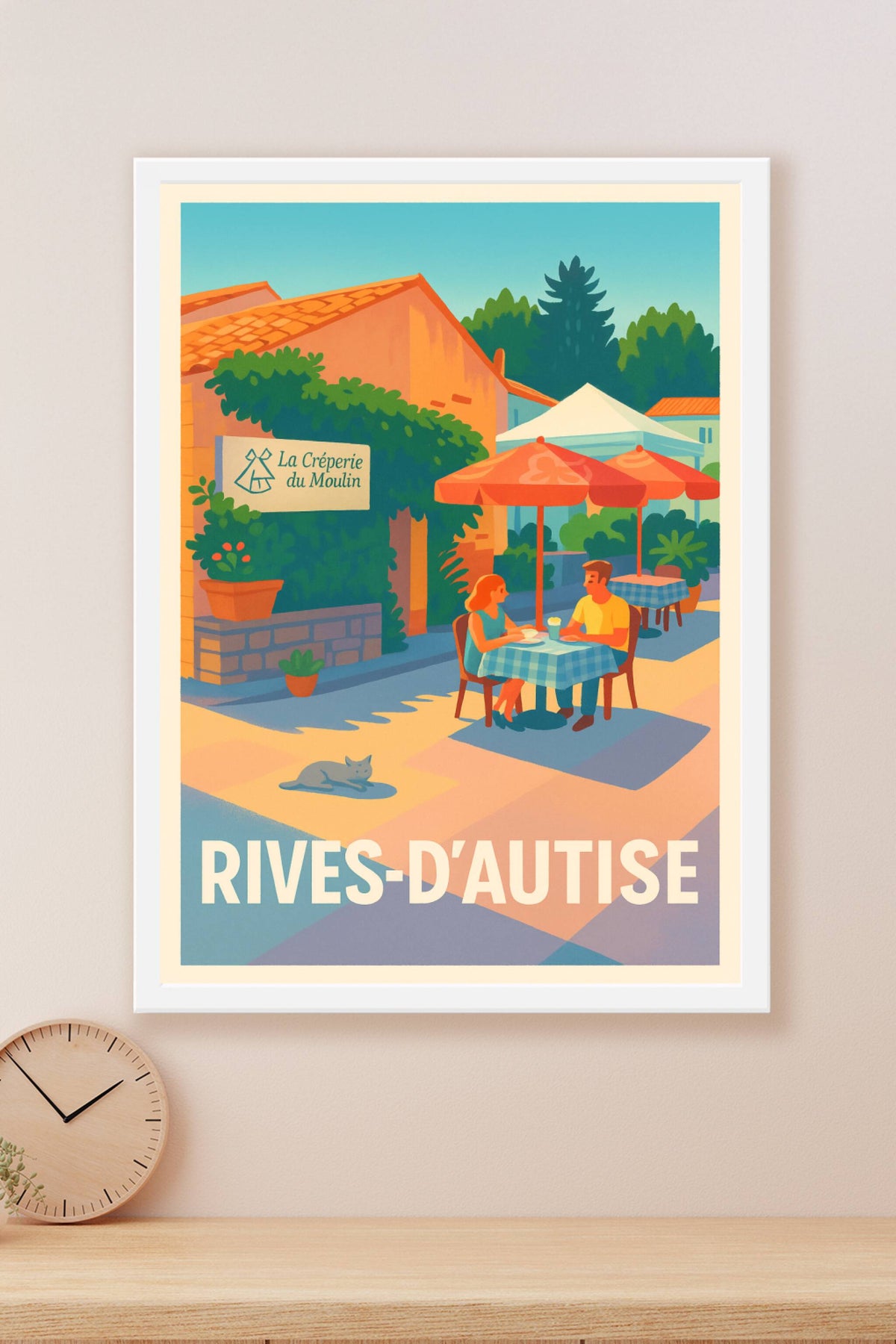 Affiche Rives-d'Autise — Charmante pause à la crêperie du Moulin · poster d'art de Rives-d'Autise