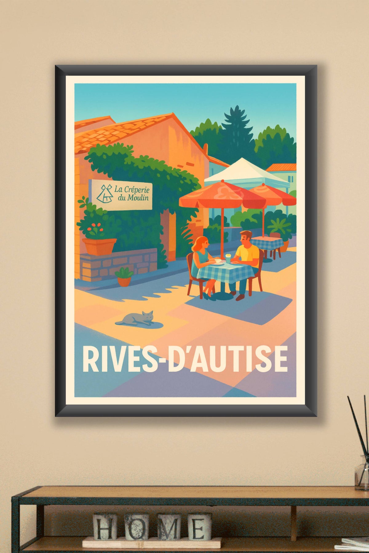 Affiche Rives-d'Autise — Charmante pause à la crêperie du Moulin · poster d'art de Rives-d'Autise