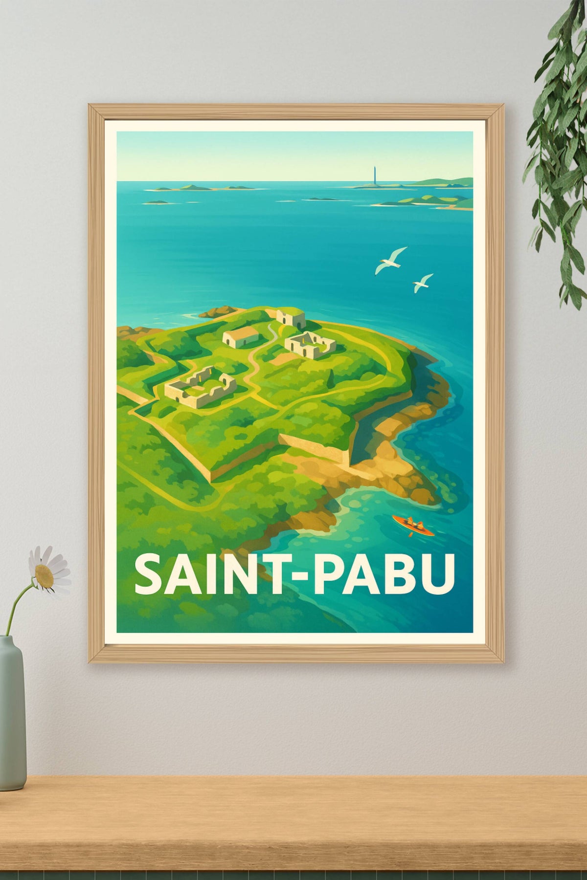 Affiche Saint-Pabu — Escapade insulaire et nature préservée · poster d'art de Saint-Pabu