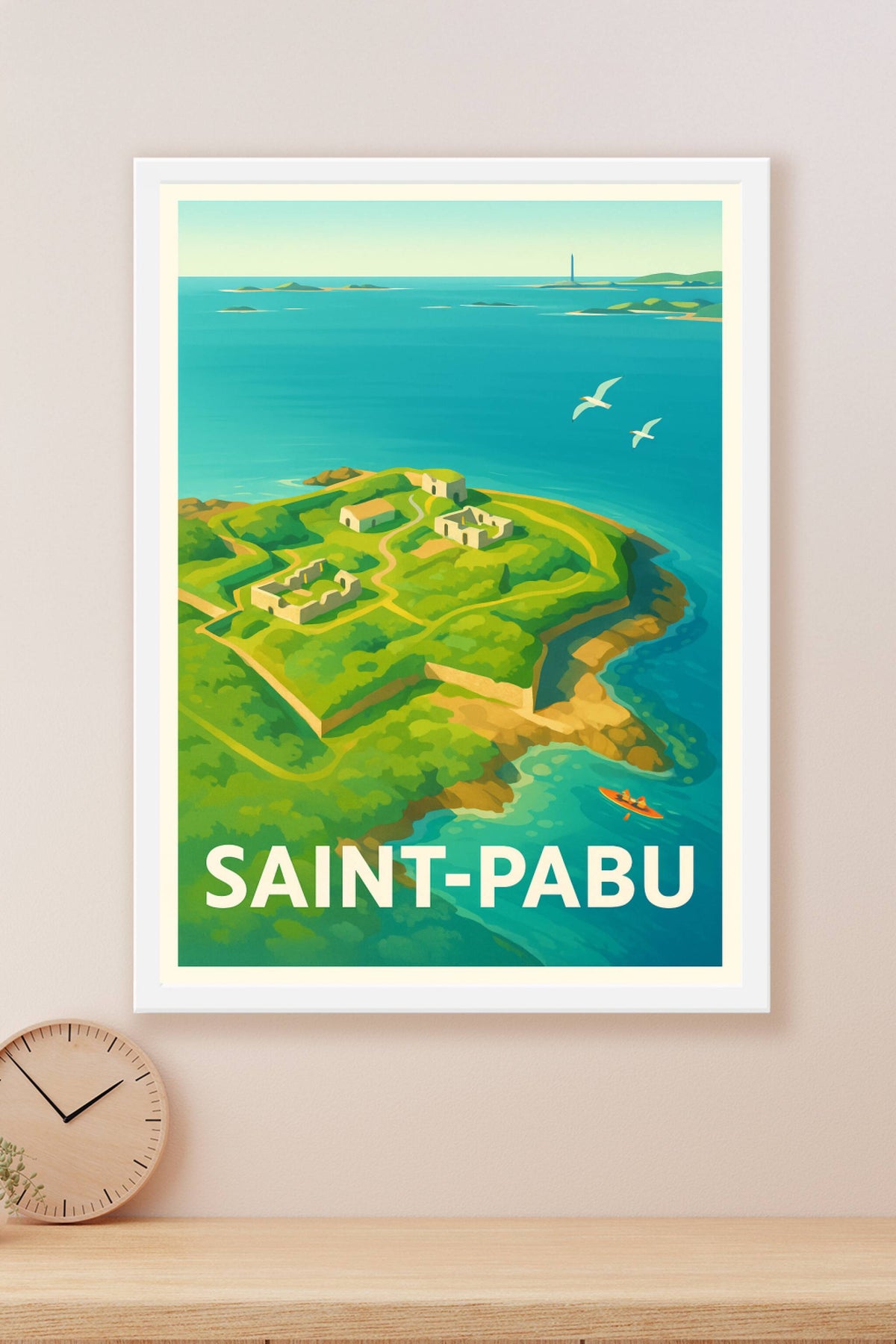 Affiche Saint-Pabu — Escapade insulaire et nature préservée · poster d'art de Saint-Pabu