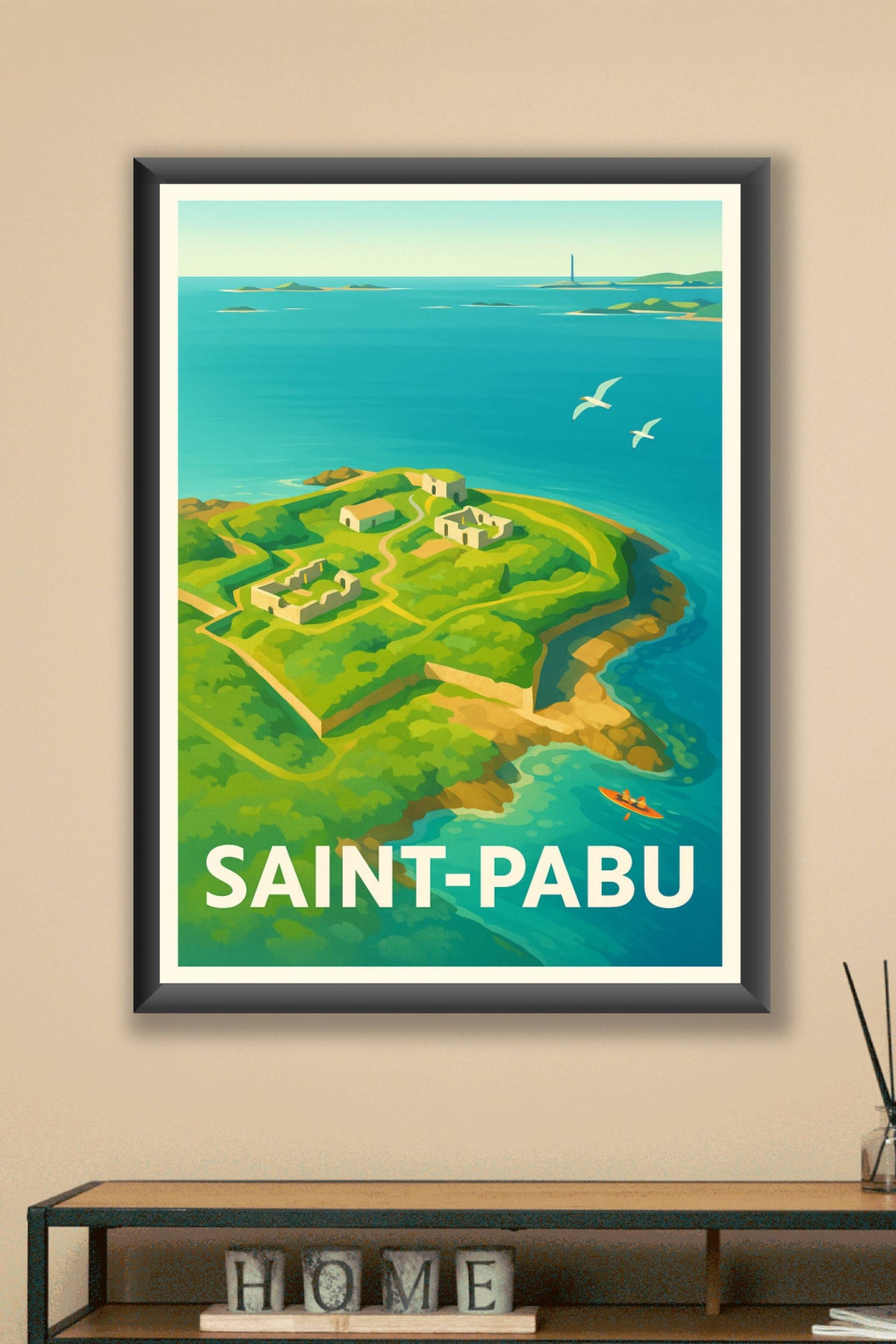 Affiche Saint-Pabu — Escapade insulaire et nature préservée · poster d'art de Saint-Pabu